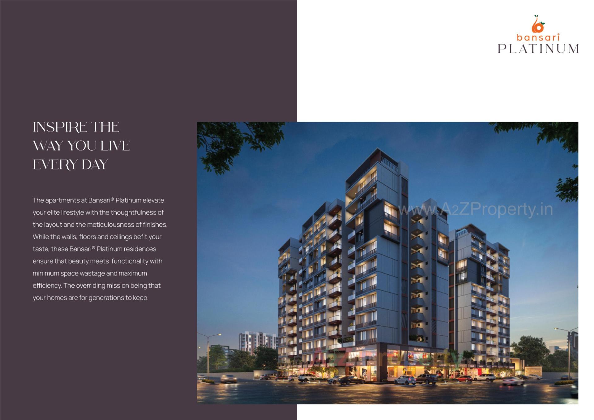 3D Elevation of real estate project Bansari Platinum located at Nana-chiloda, Gandhinagar, Gujarat