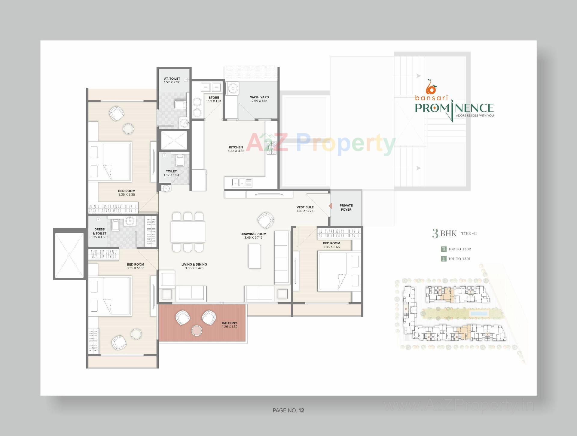 Layout of real estate project Bansari Prominence located at Ambapur, Gandhinagar, Gujarat