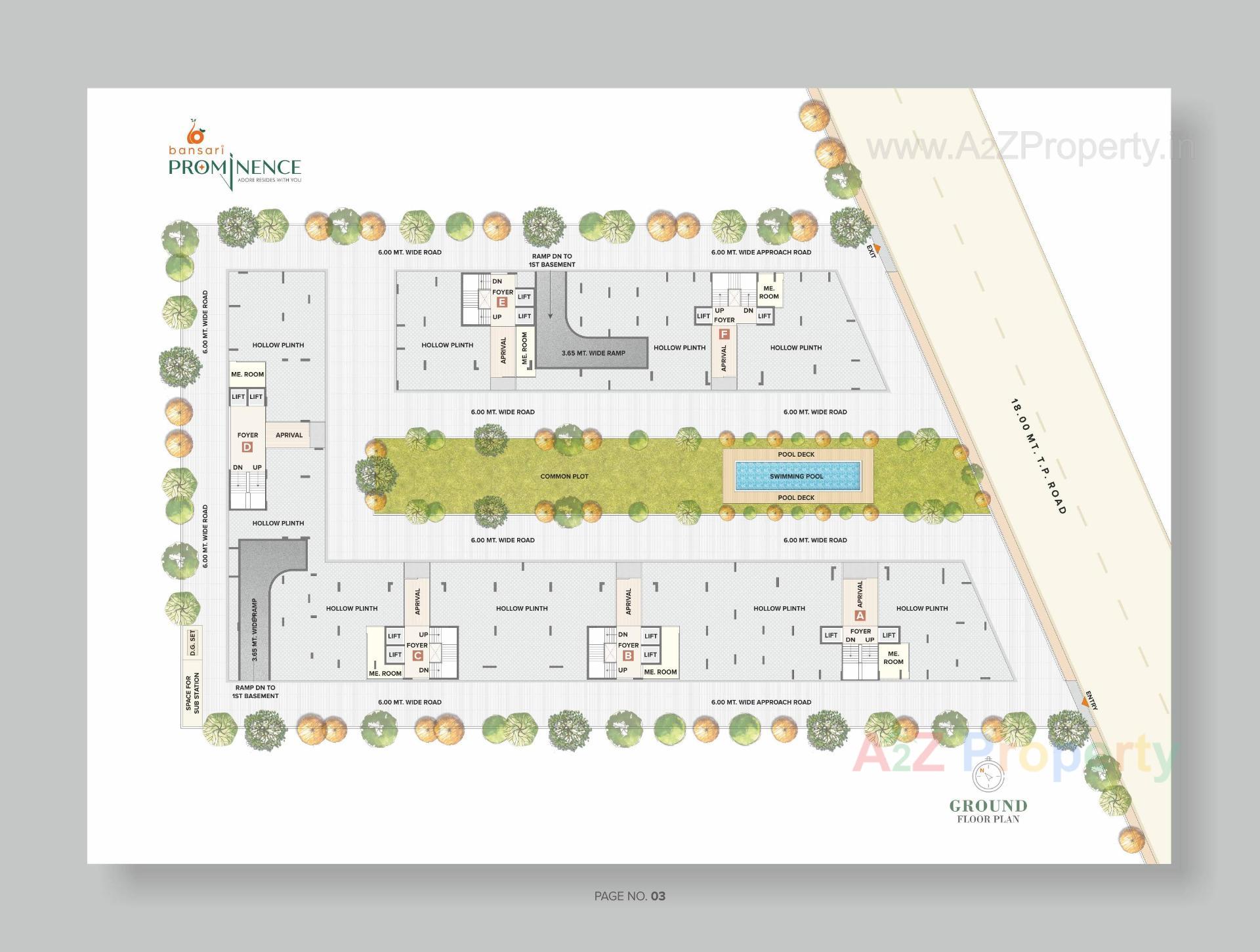 Layout of real estate project Bansari Prominence located at Ambapur, Gandhinagar, Gujarat