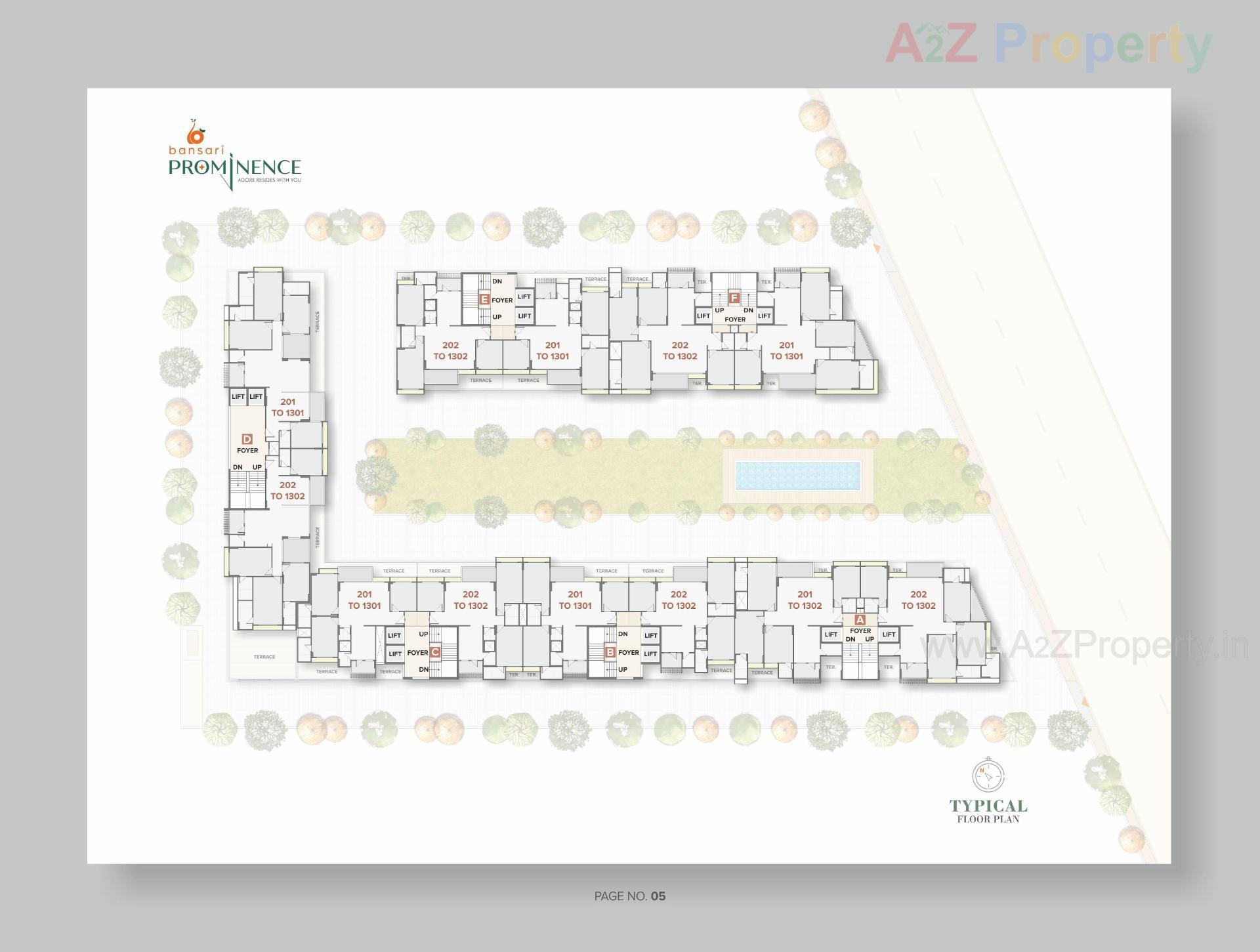 Layout of real estate project Bansari Prominence located at Ambapur, Gandhinagar, Gujarat