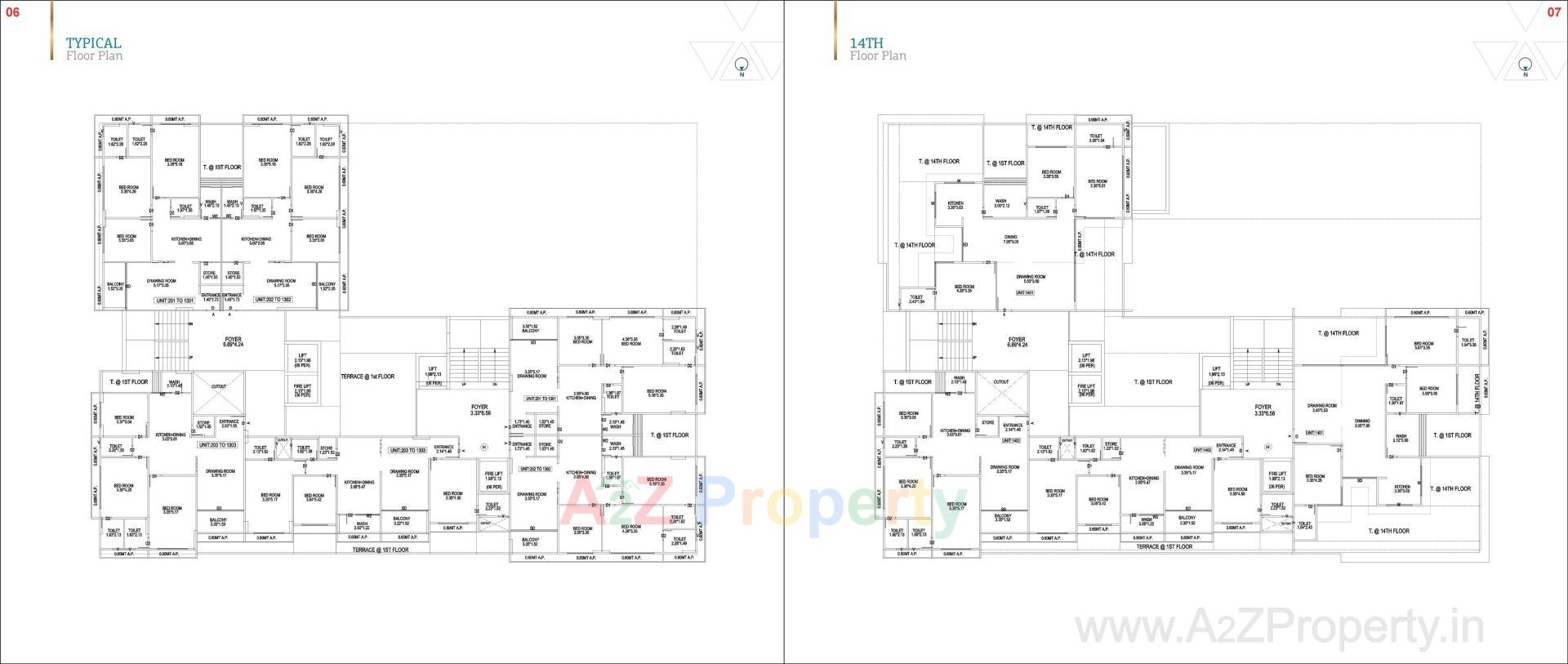 Layout of real estate project Beryl Sky located at Kudasan, Gandhinagar, Gujarat