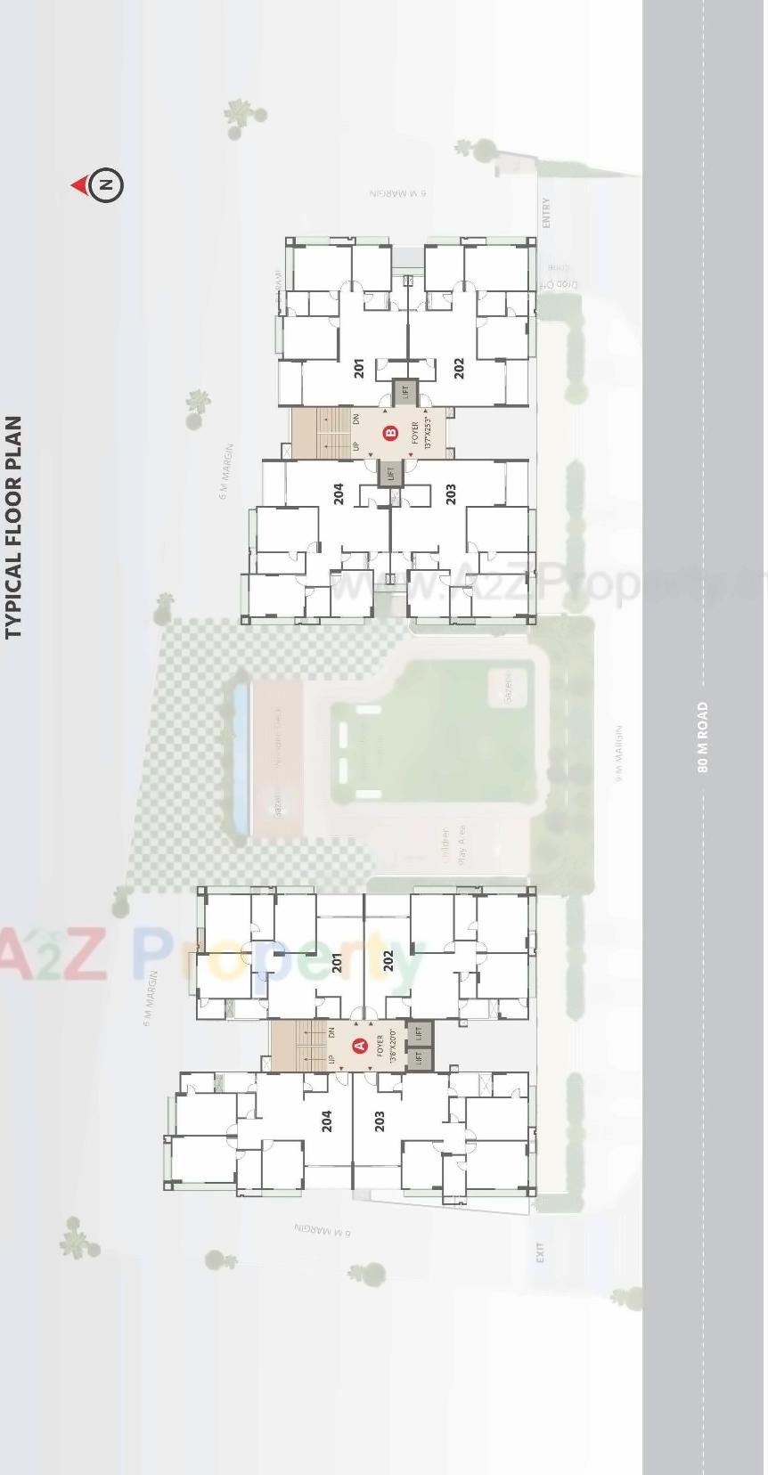 Layout of real estate project Beryl located at Kudasan, Gandhinagar, Gujarat