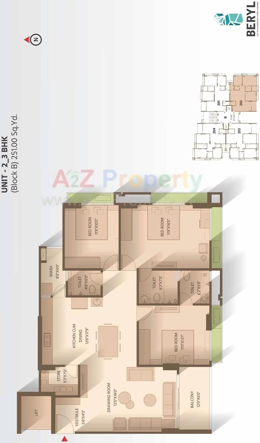 Layout of real estate project Beryl located at Kudasan, Gandhinagar, Gujarat