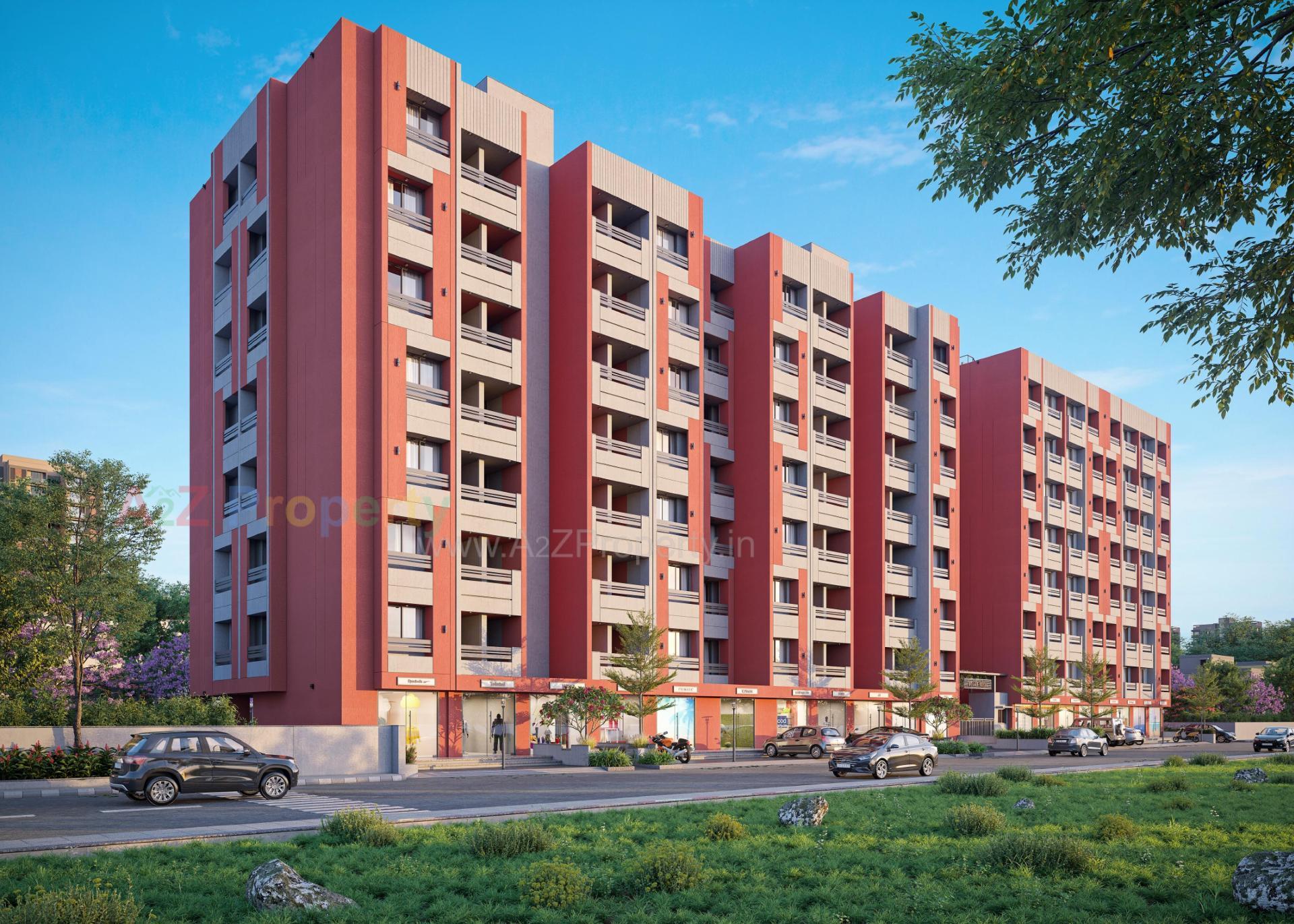 3D Elevation of real estate project Bosky Royal located at Pethapur, Gandhinagar, Gujarat