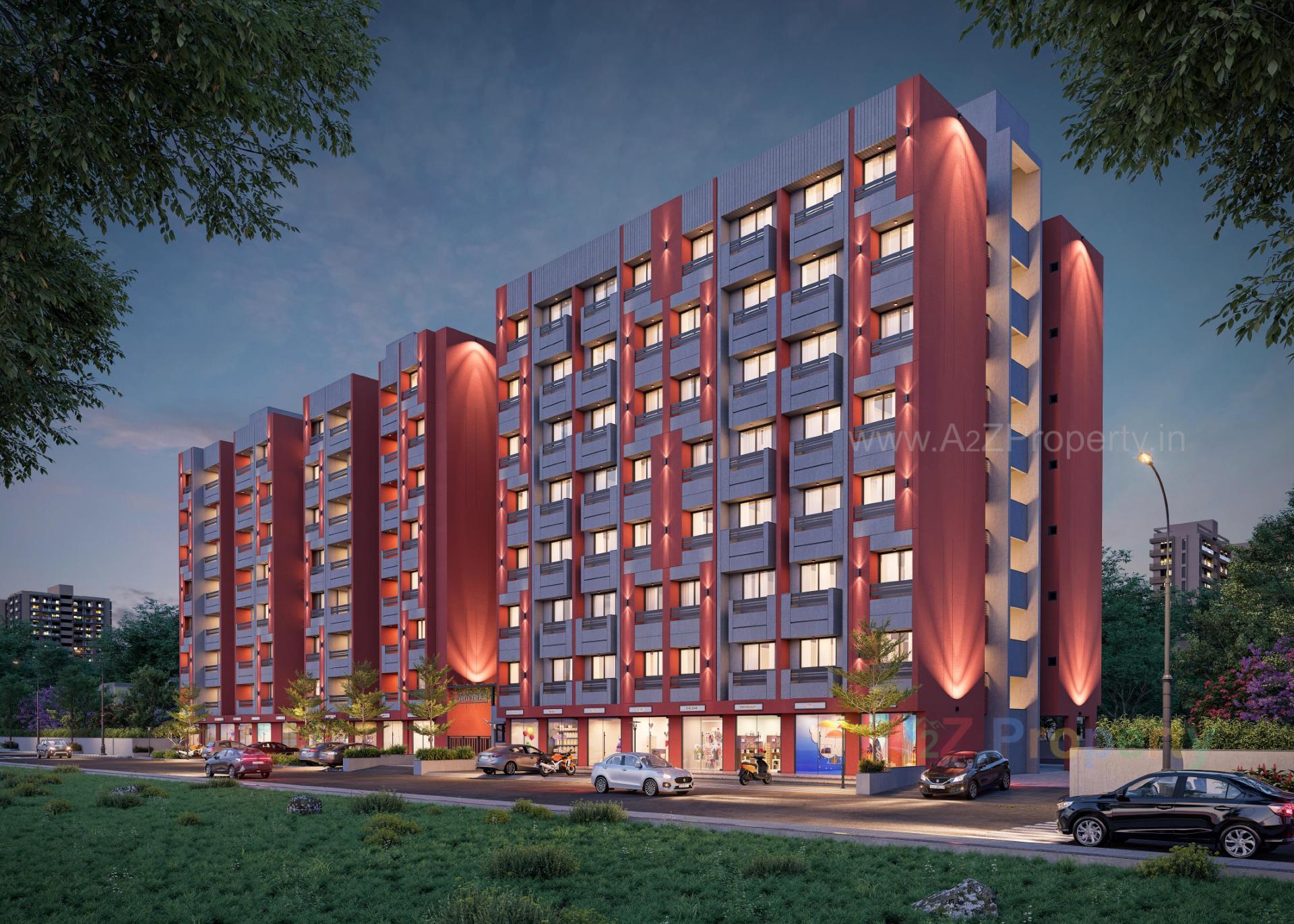 3D Elevation of real estate project Bosky Royal located at Pethapur, Gandhinagar, Gujarat