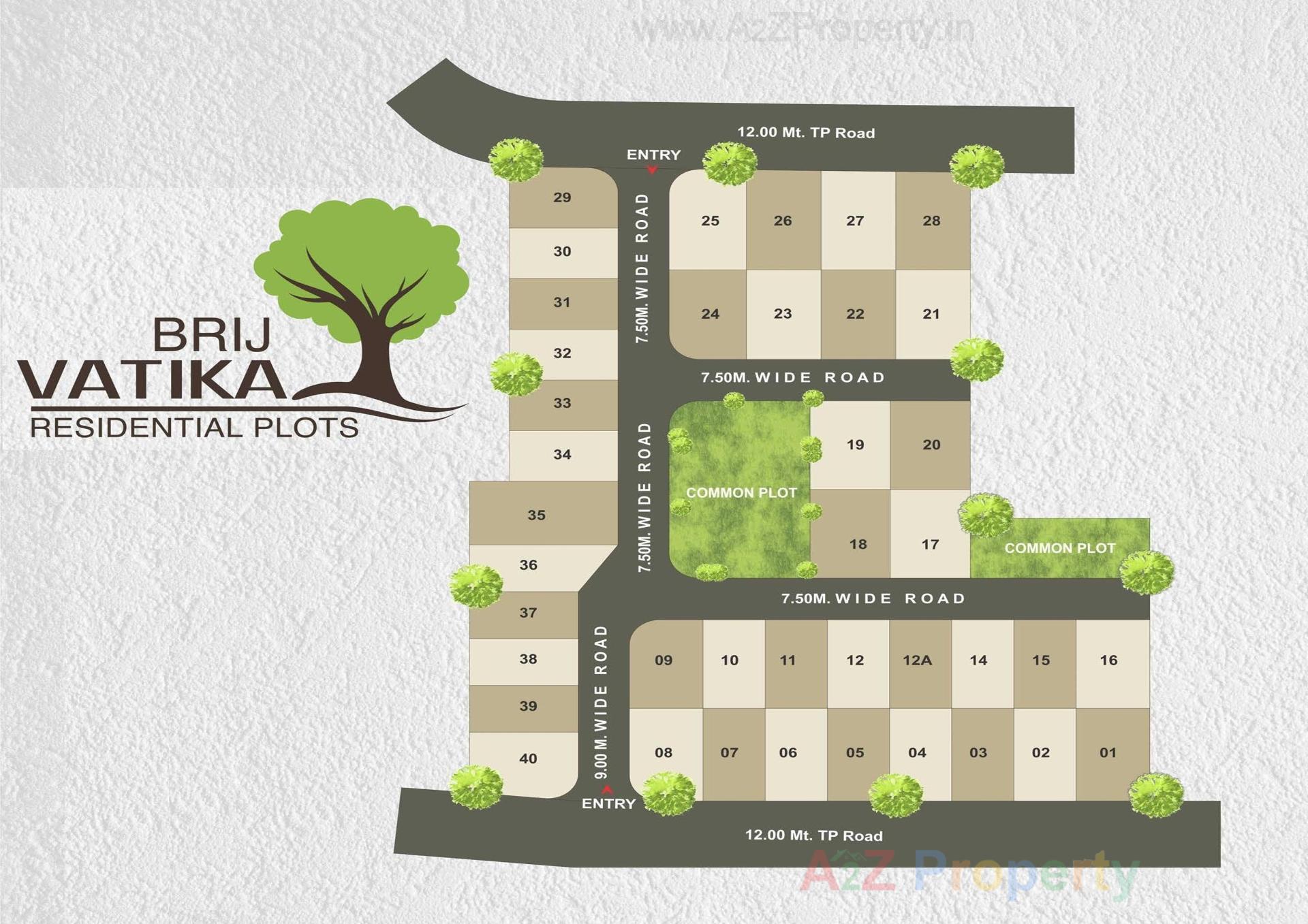 Layout of real estate project Brij Vatika located at Por, Gandhinagar, Gujarat
