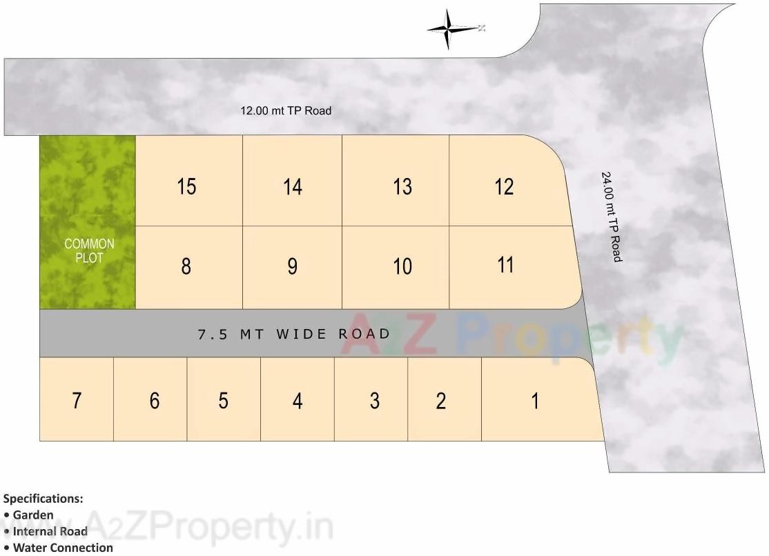 Layout of real estate project Brij Villa located at Por, Gandhinagar, Gujarat
