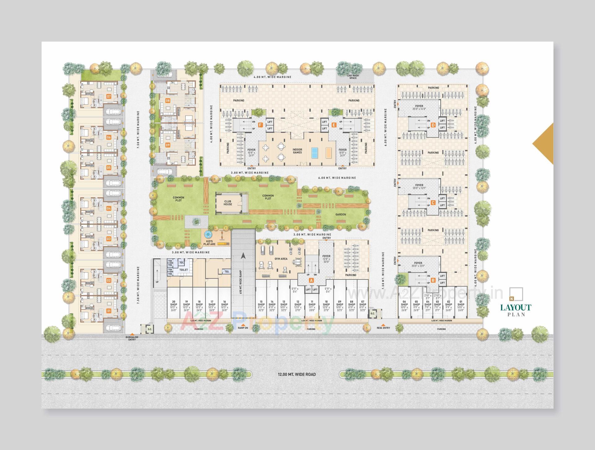 Layout of real estate project Burj Mastana located at Vavol, Gandhinagar, Gujarat