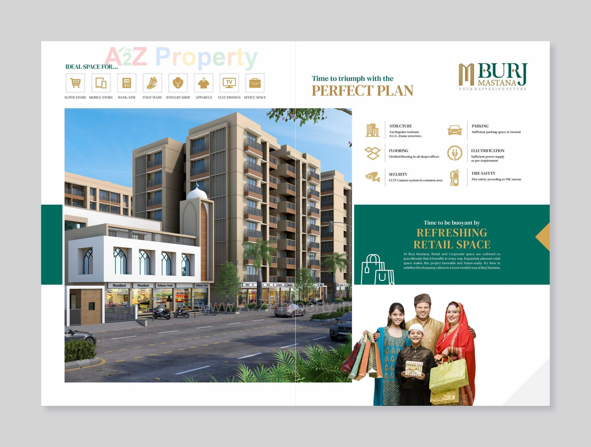 3D Elevation of real estate project Burj Mastana located at Vavol, Gandhinagar, Gujarat