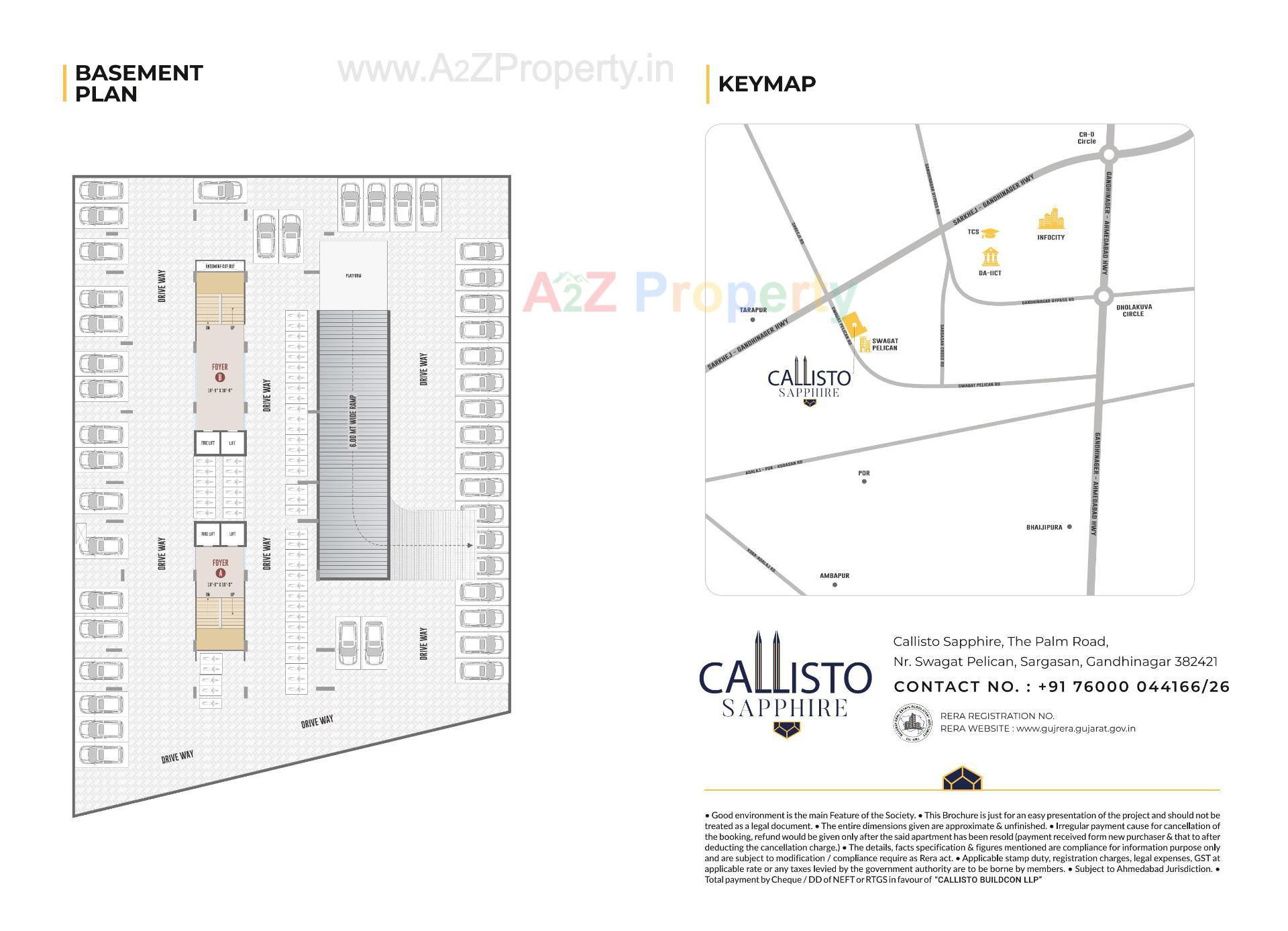Layout of real estate project Callisto Sapphire located at Saragasan, Gandhinagar, Gujarat