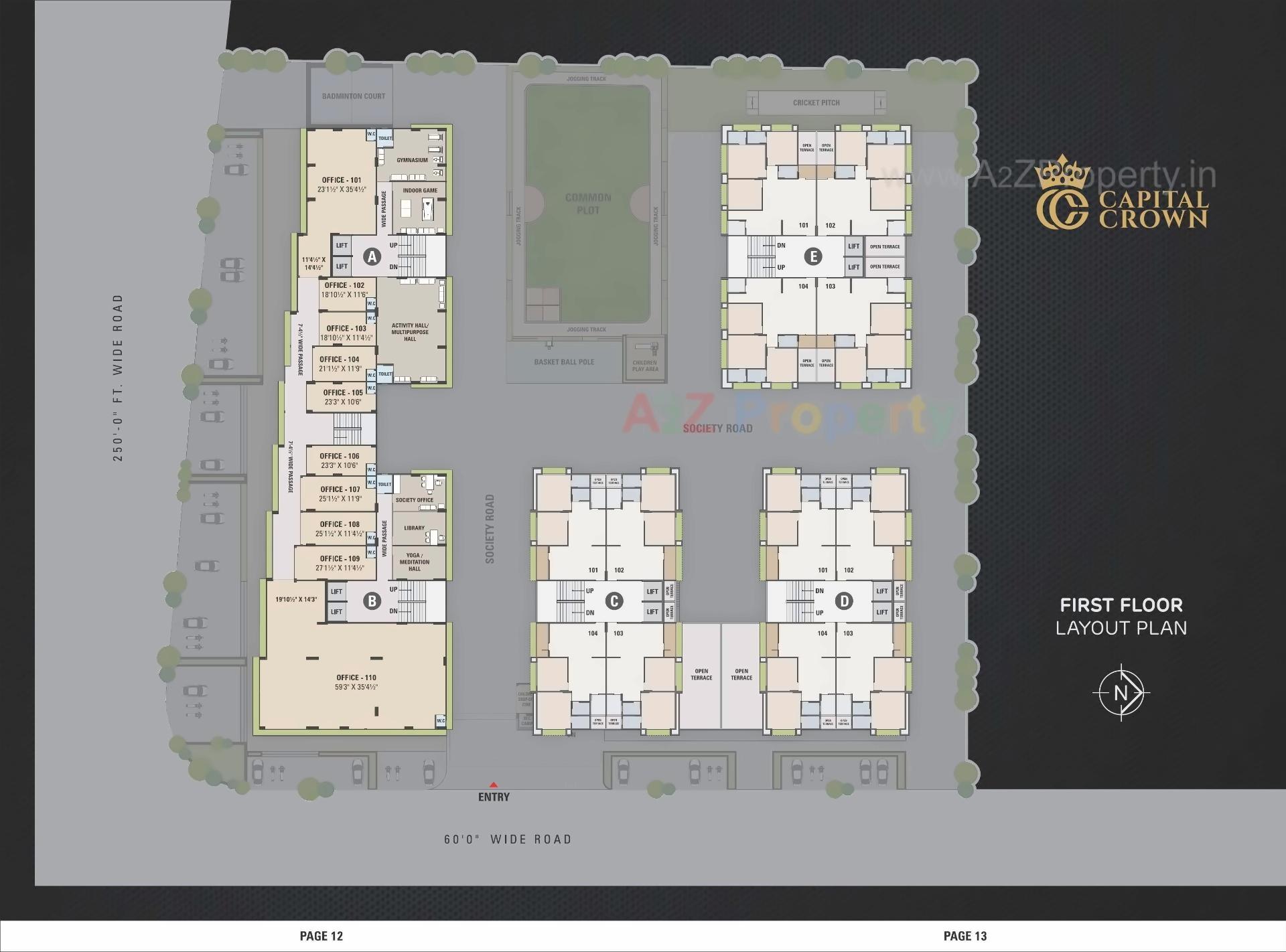 Layout of real estate project Capital Crown located at Gandhinagar, Gandhinagar, Gujarat