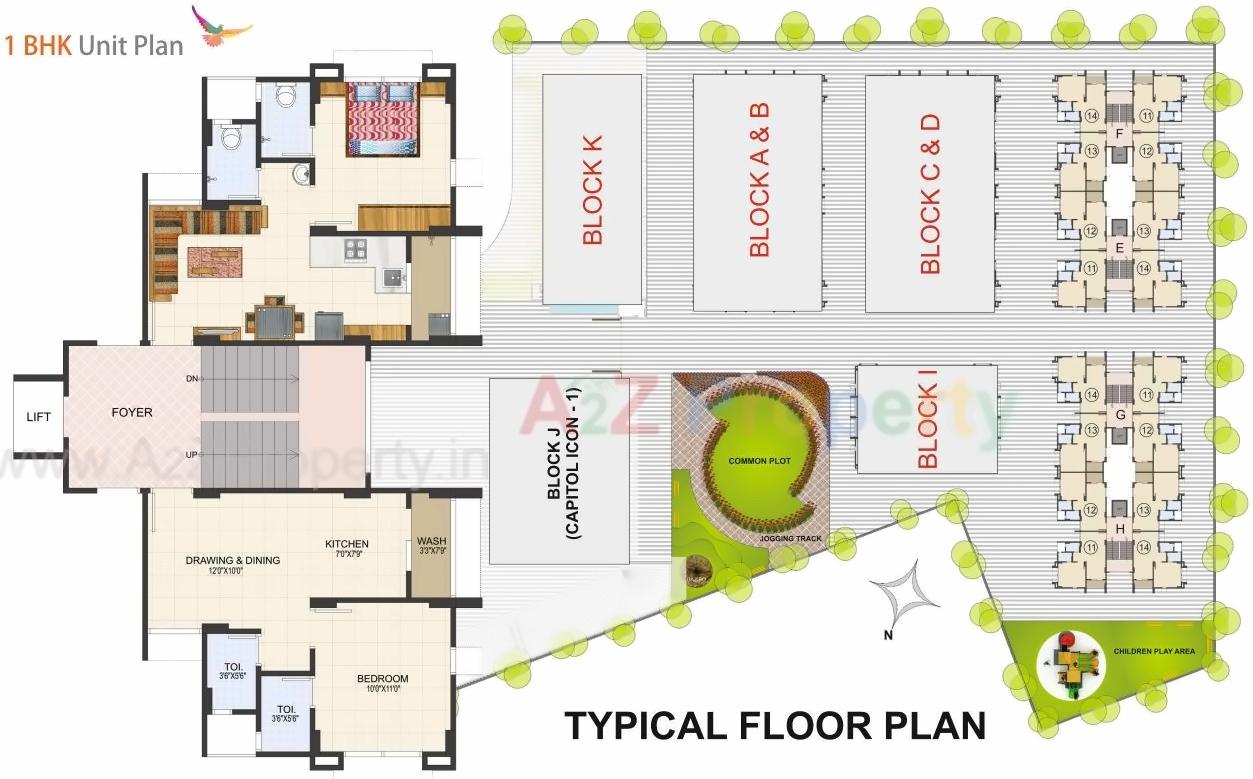 Layout of real estate project Capitol Flora Capitol Icon located at Sargasan, Gandhinagar, Gujarat