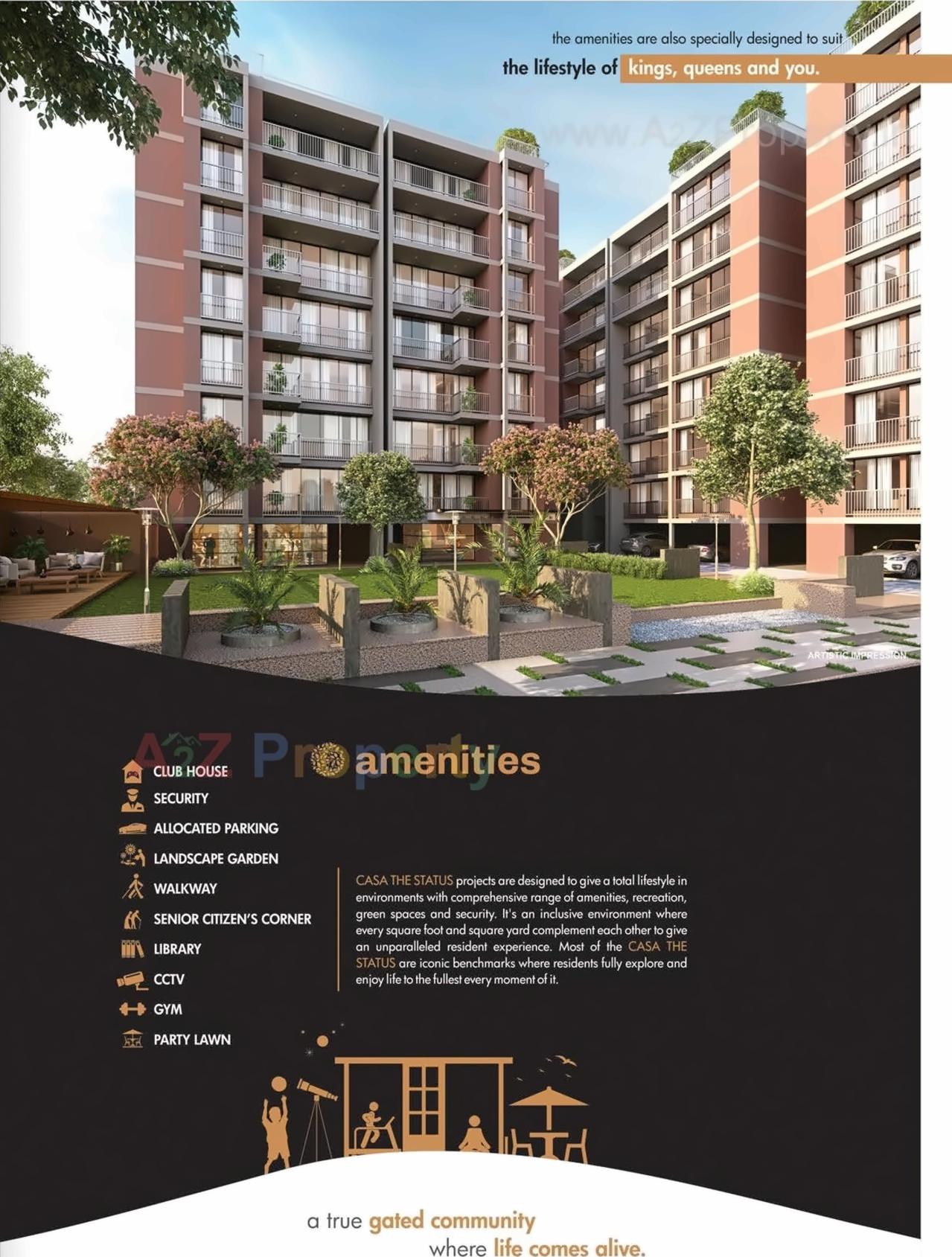 3D Elevation of real estate project Casa The Status located at Zundal, Gandhinagar, Gujarat