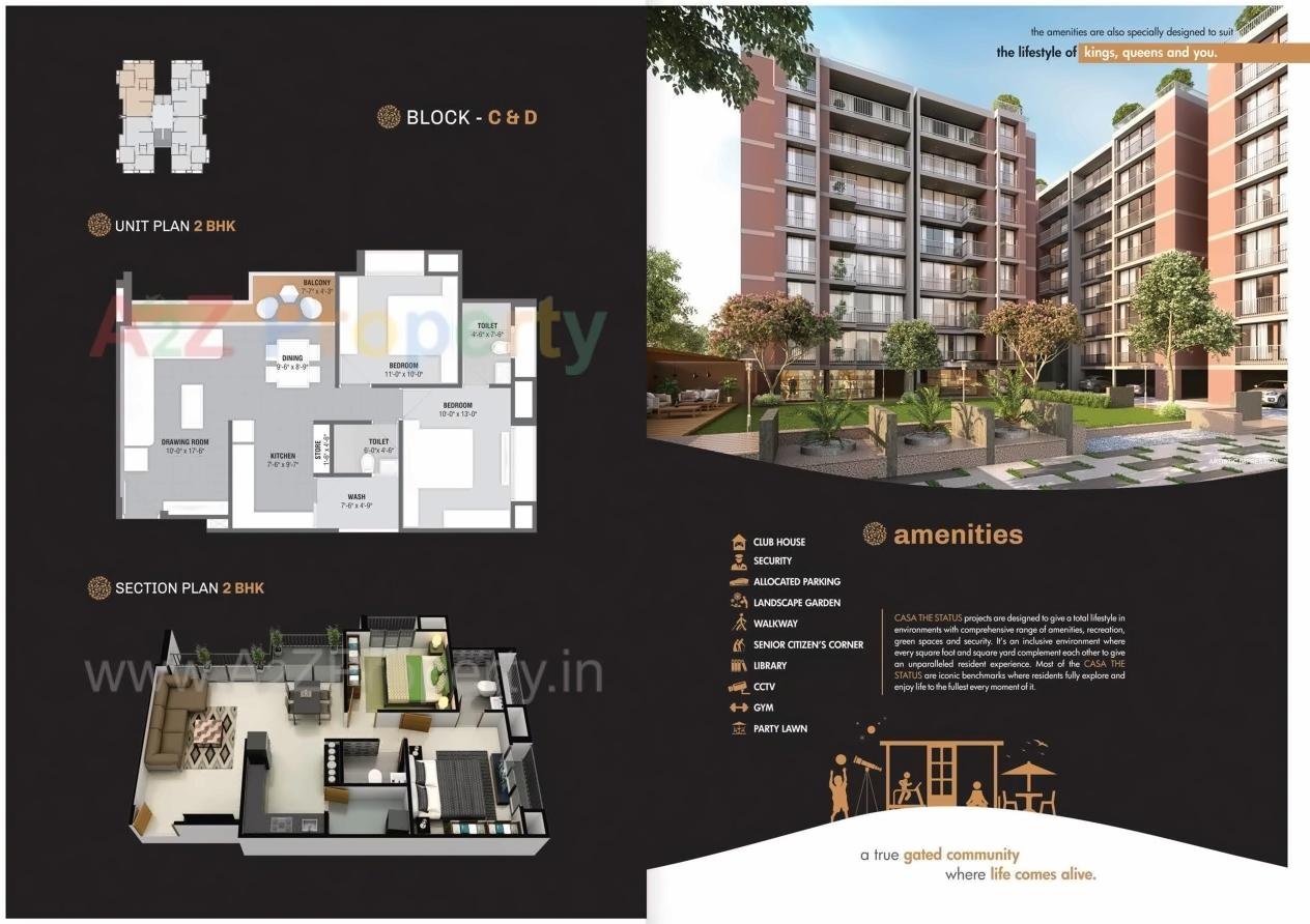 Layout of real estate project Casa The Status located at Zundal, Gandhinagar, Gujarat
