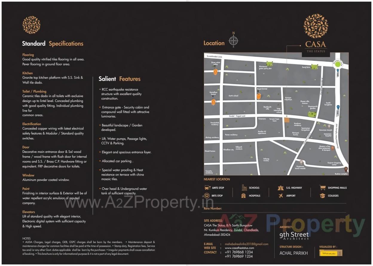  of real estate project Casa The Status located at Zundal, Gandhinagar, Gujarat