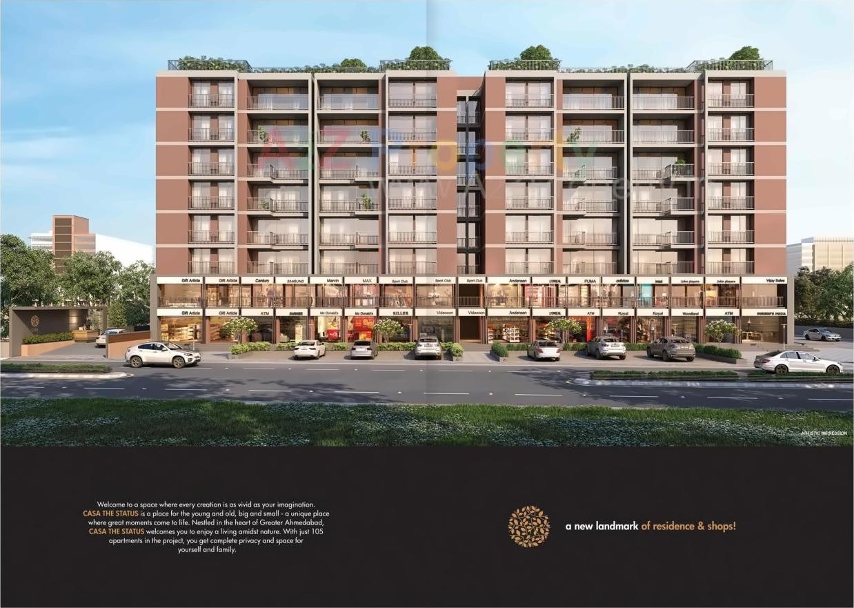 3D Elevation of real estate project Casa The Status located at Zundal, Gandhinagar, Gujarat