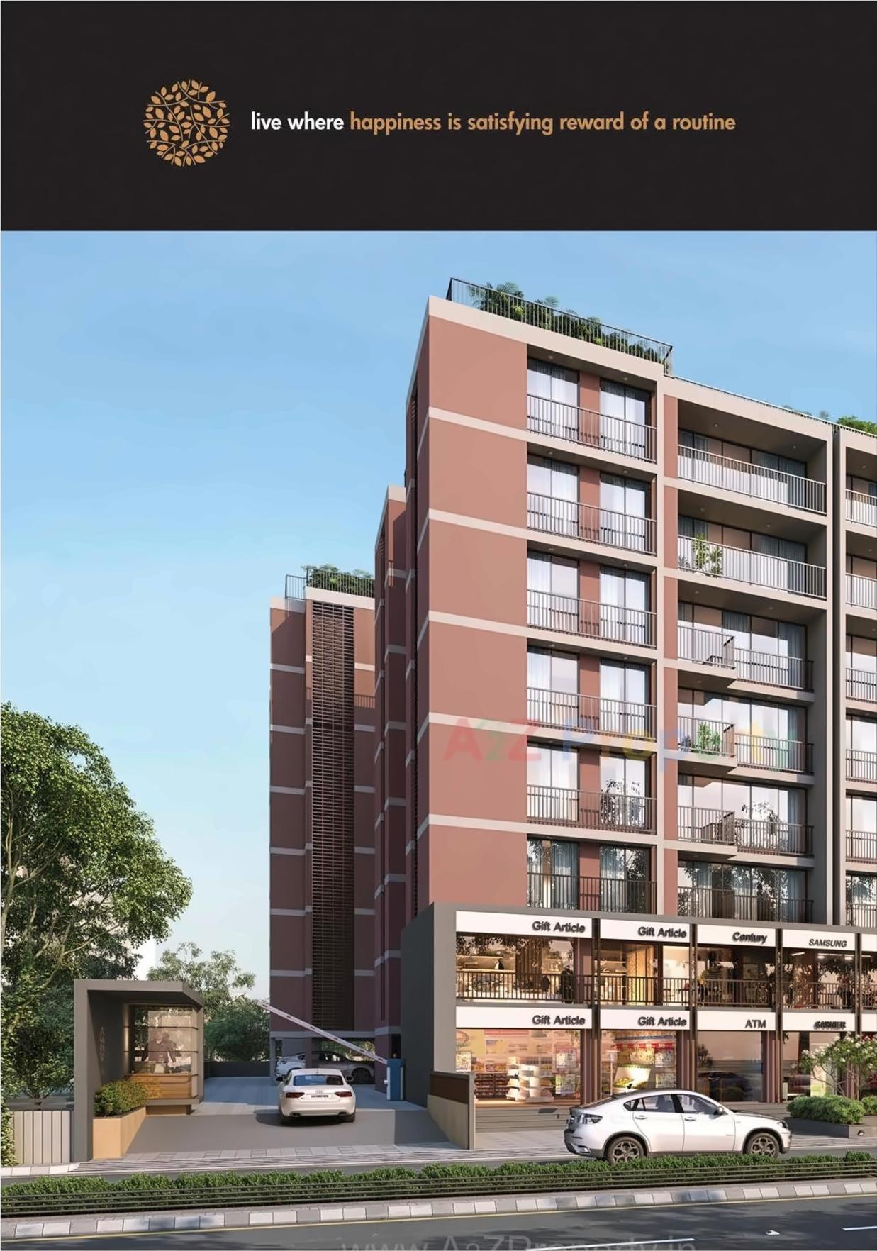 3D Elevation of real estate project Casa The Status located at Zundal, Gandhinagar, Gujarat