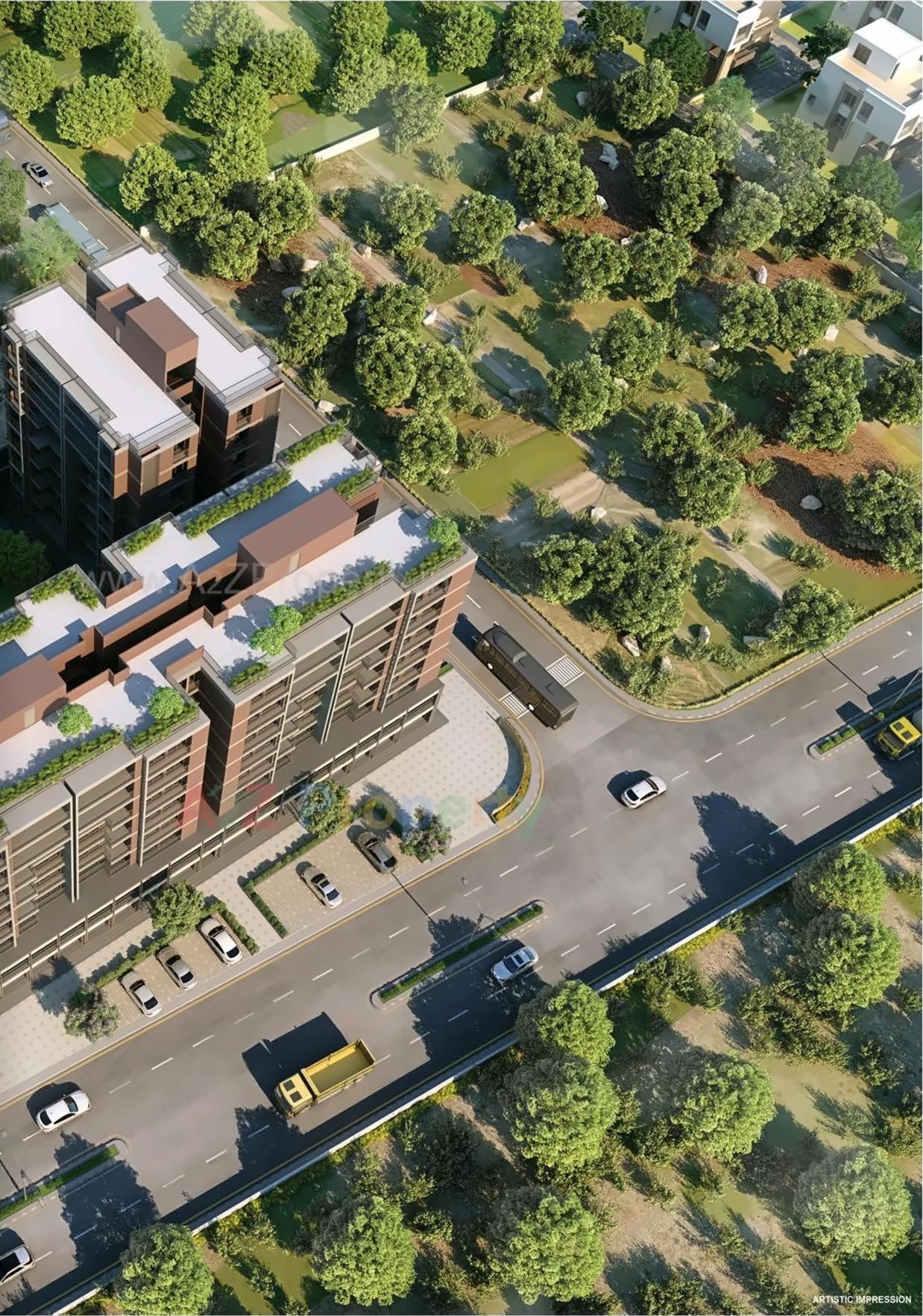 3D Elevation of real estate project Casa The Status located at Zundal, Gandhinagar, Gujarat