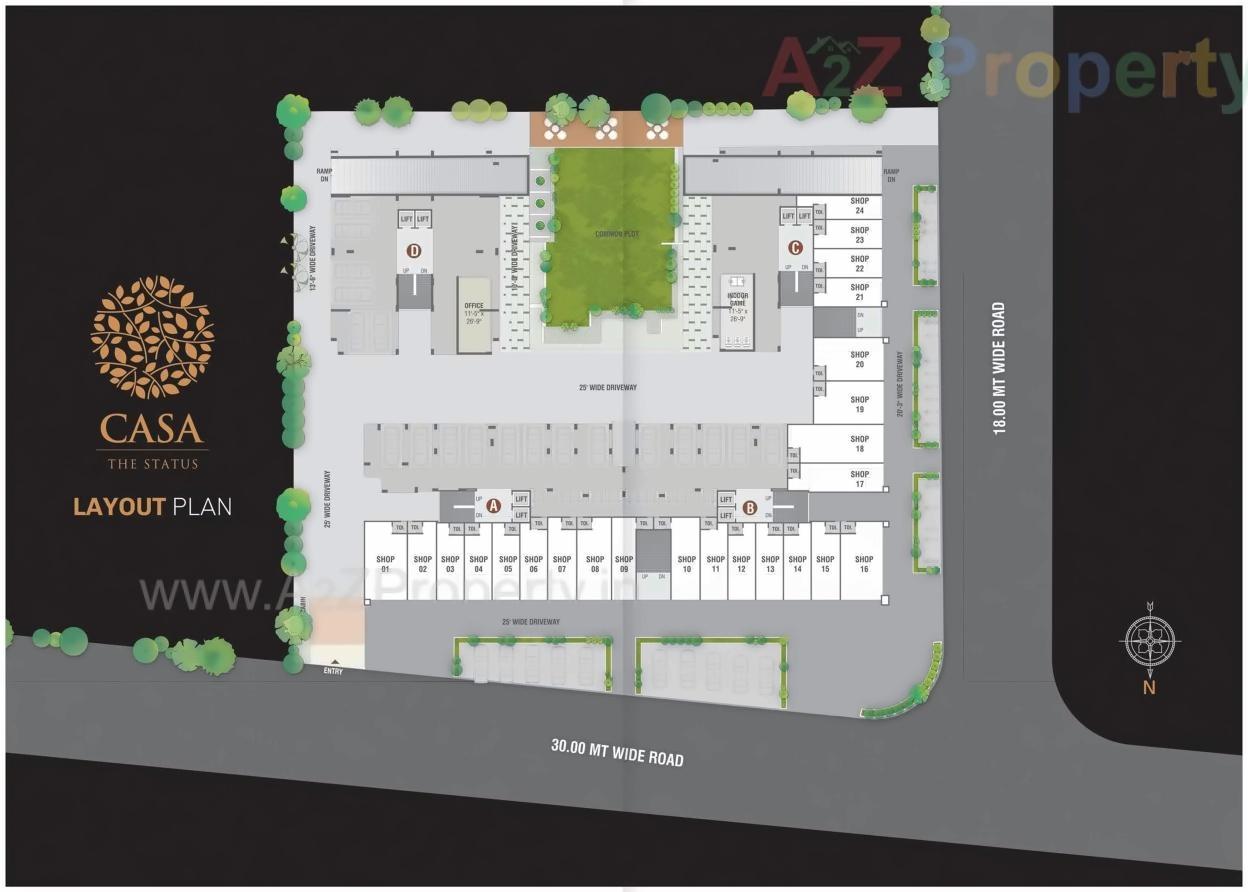 Layout of real estate project Casa The Status located at Zundal, Gandhinagar, Gujarat