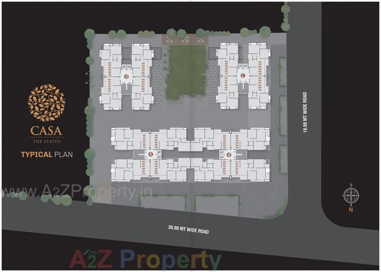 Layout of real estate project Casa The Status located at Zundal, Gandhinagar, Gujarat