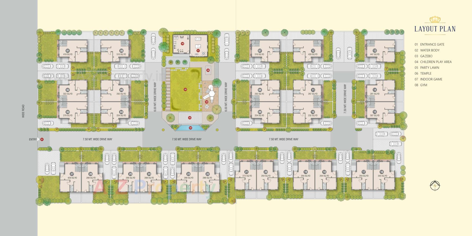 Layout of real estate project Coral Paradise located at Zundal, Gandhinagar, Gujarat