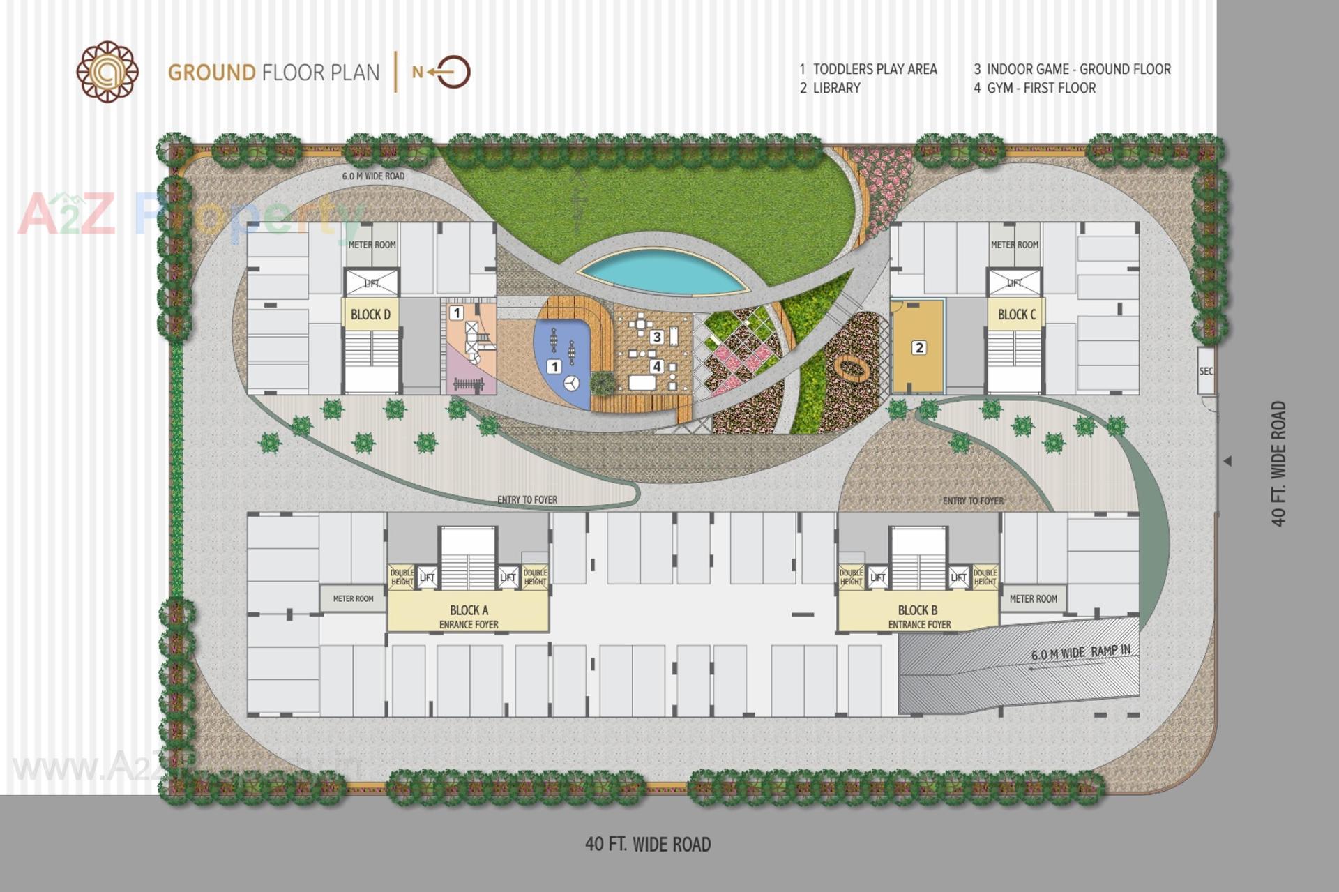 Layout of real estate project Dev Aalay located at Sargasan, Gandhinagar, Gujarat