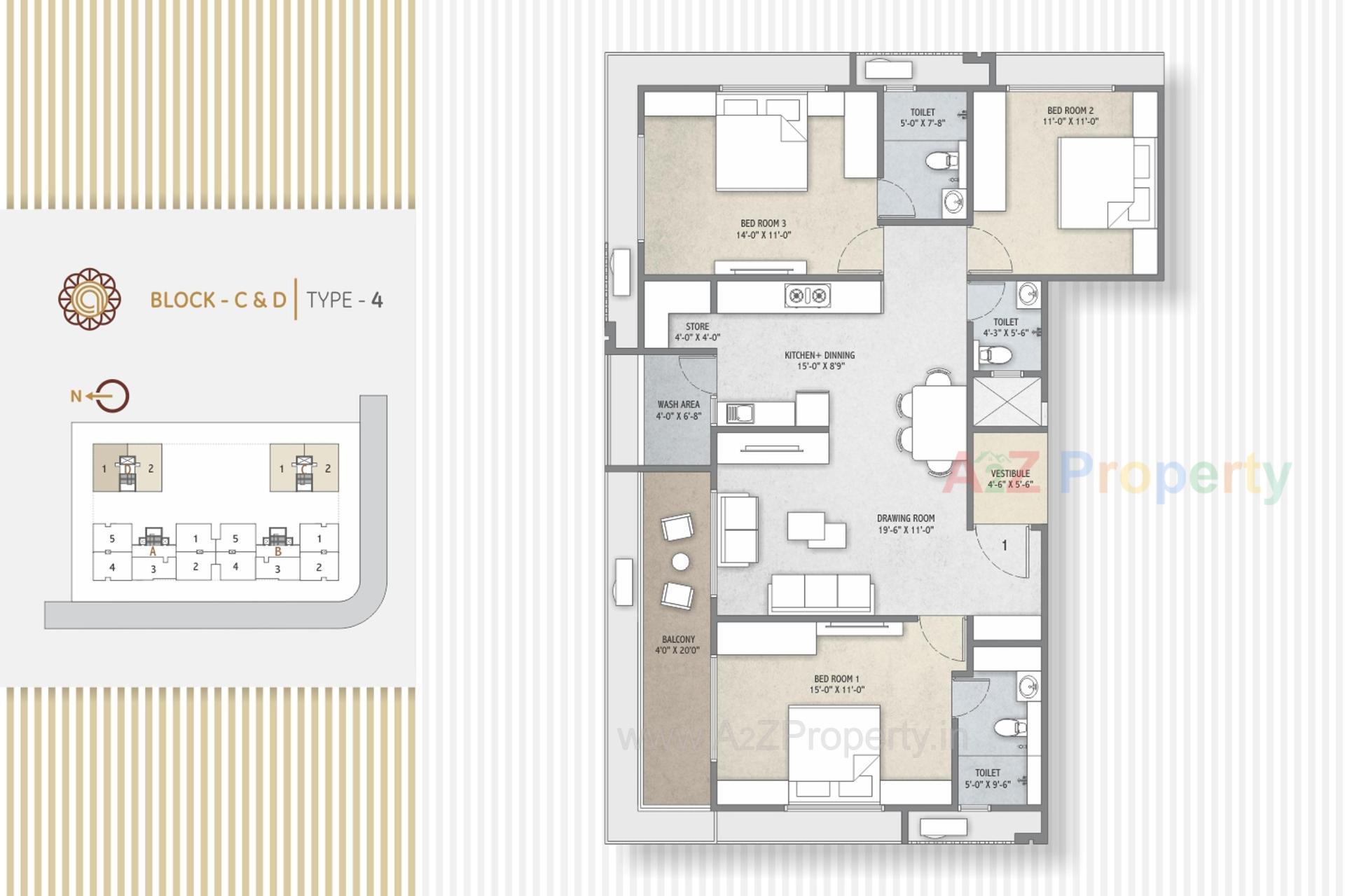 Layout of real estate project Dev Aalay located at Sargasan, Gandhinagar, Gujarat