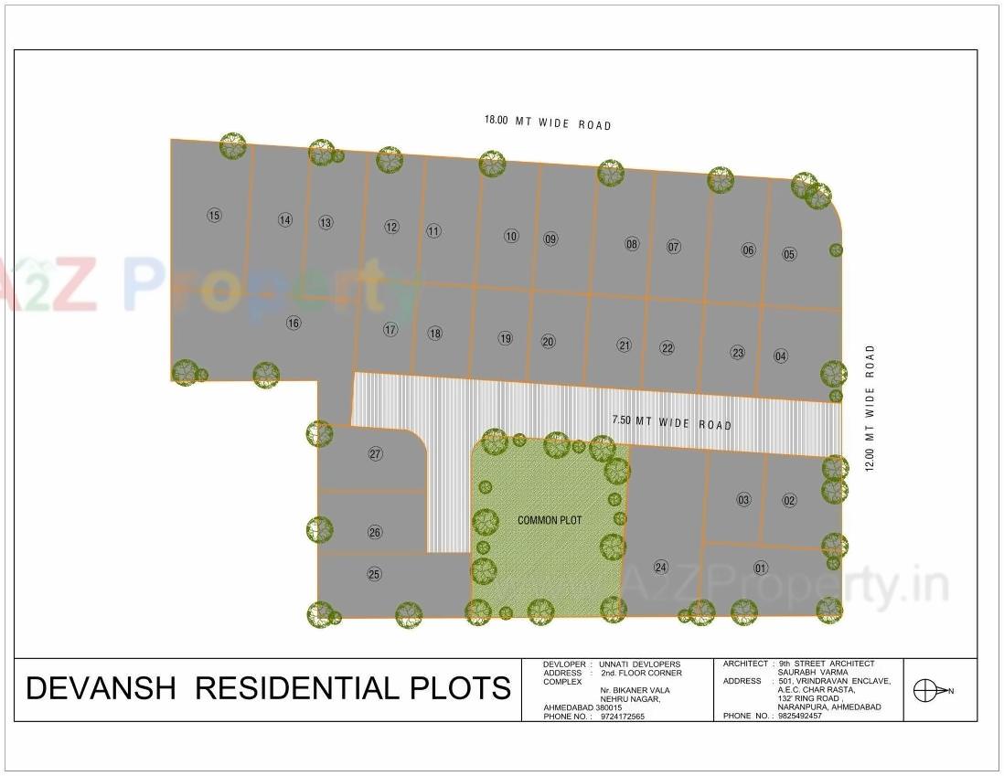 Layout of real estate project Devansh located at Randheja, Gandhinagar, Gujarat