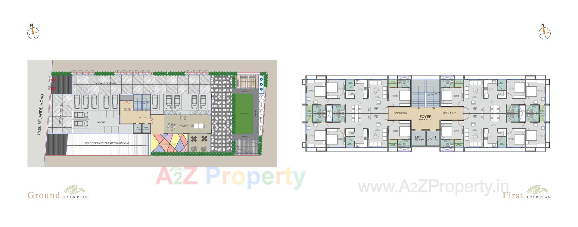 Layout of real estate project Devanshi Prime located at Raysan, Gandhinagar, Gujarat