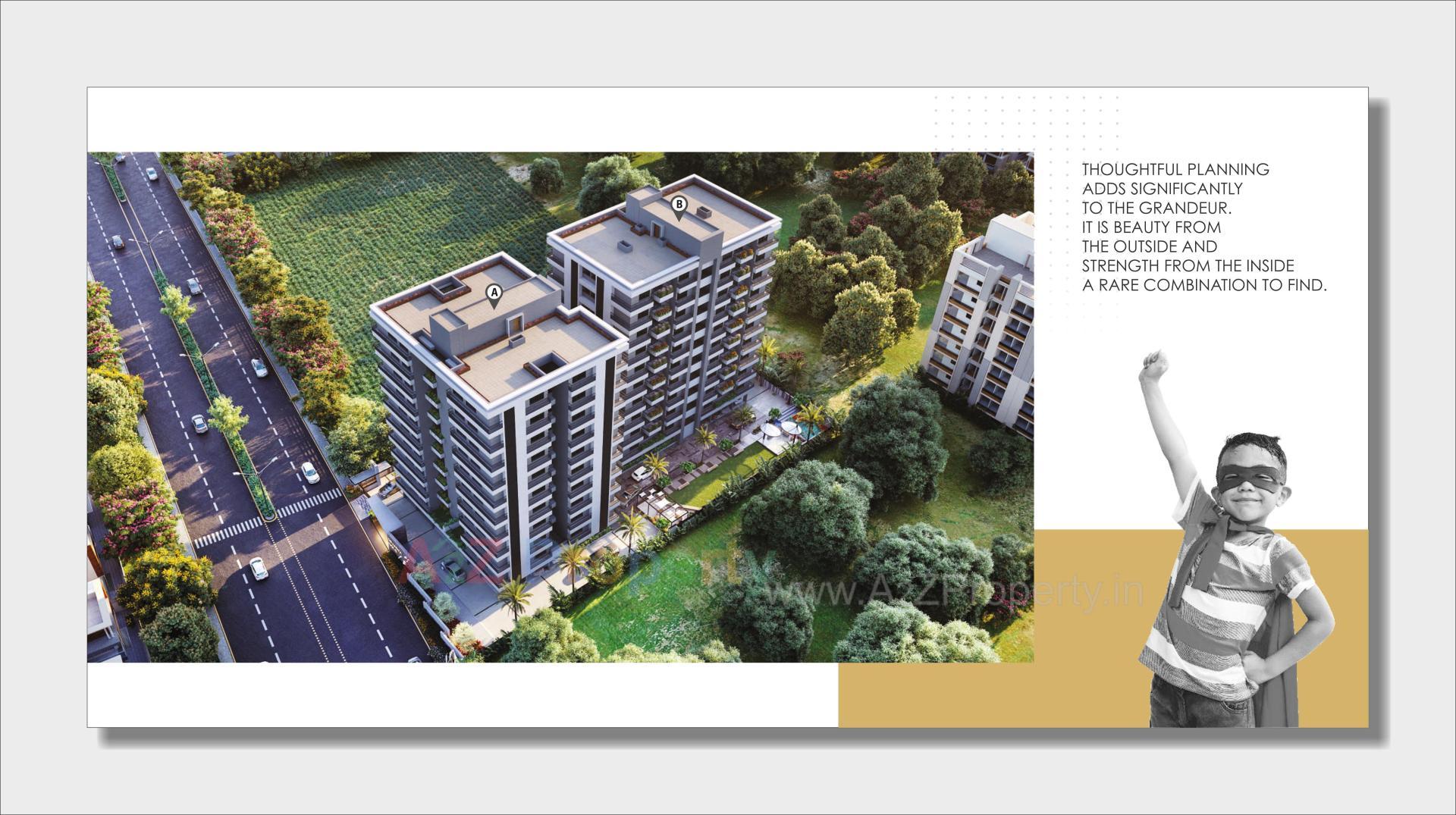 3D Elevation of real estate project Devasya Gold located at Koba, Gandhinagar, Gujarat