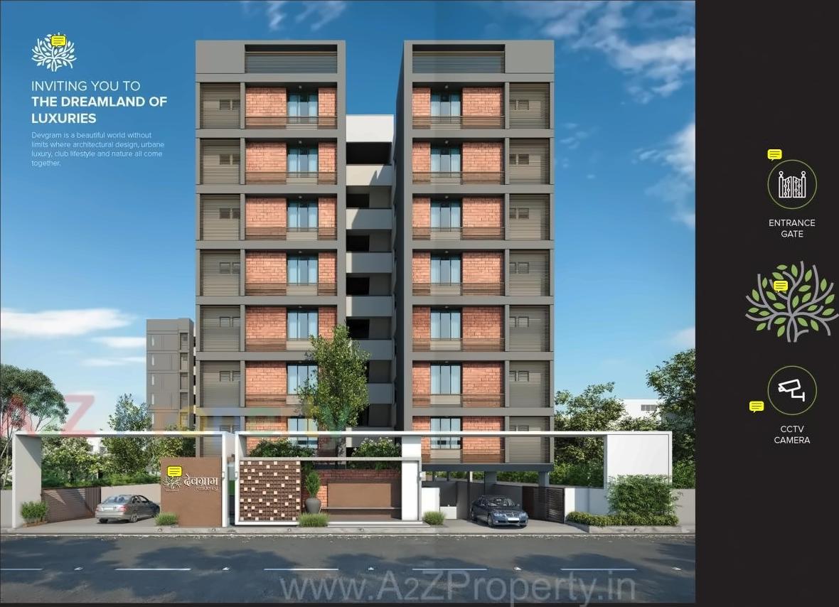 3D Elevation of real estate project Devgram Residency located at Chiloda, Gandhinagar, Gujarat