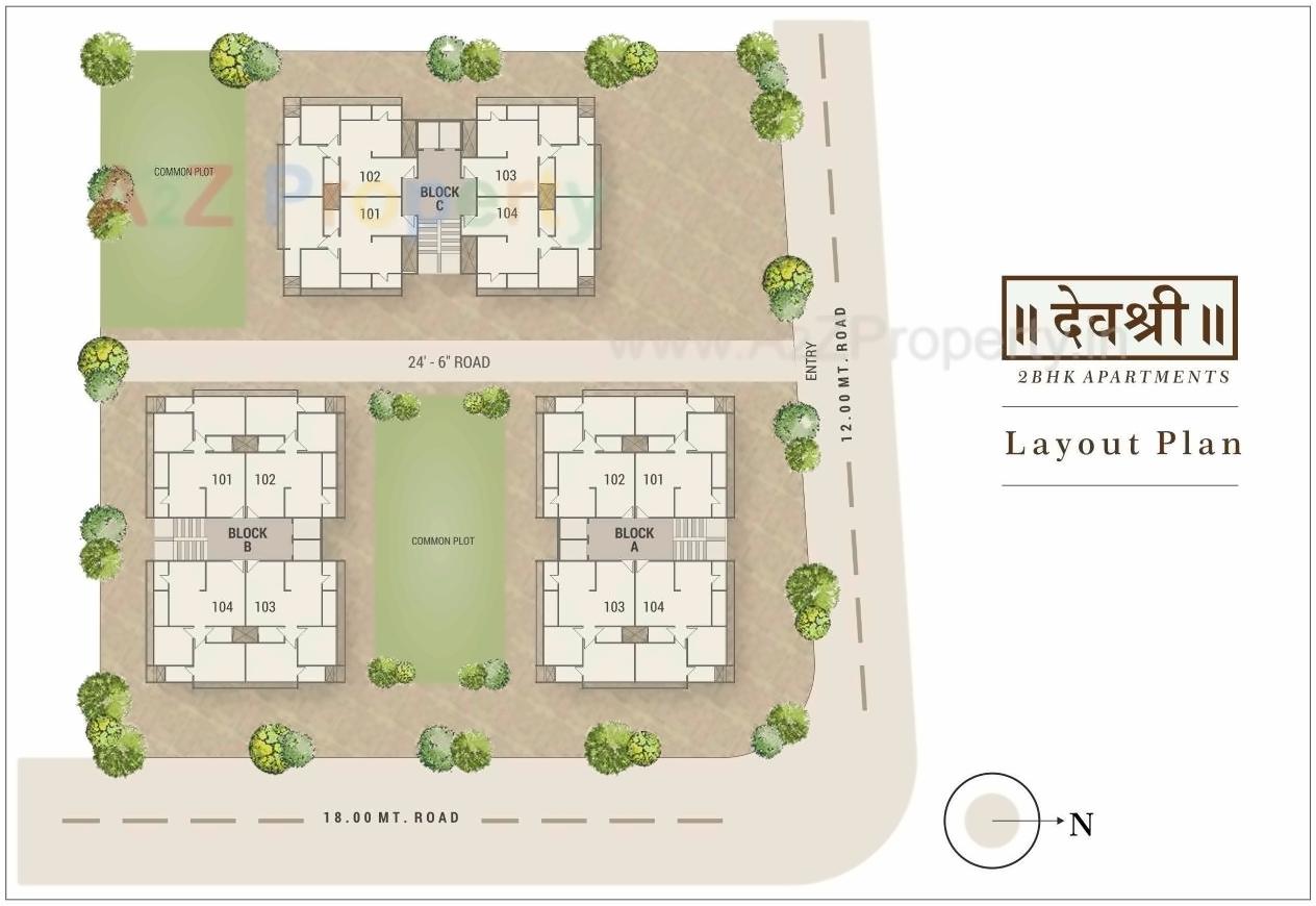 Layout of real estate project Devshree located at Randheja, Gandhinagar, Gujarat
