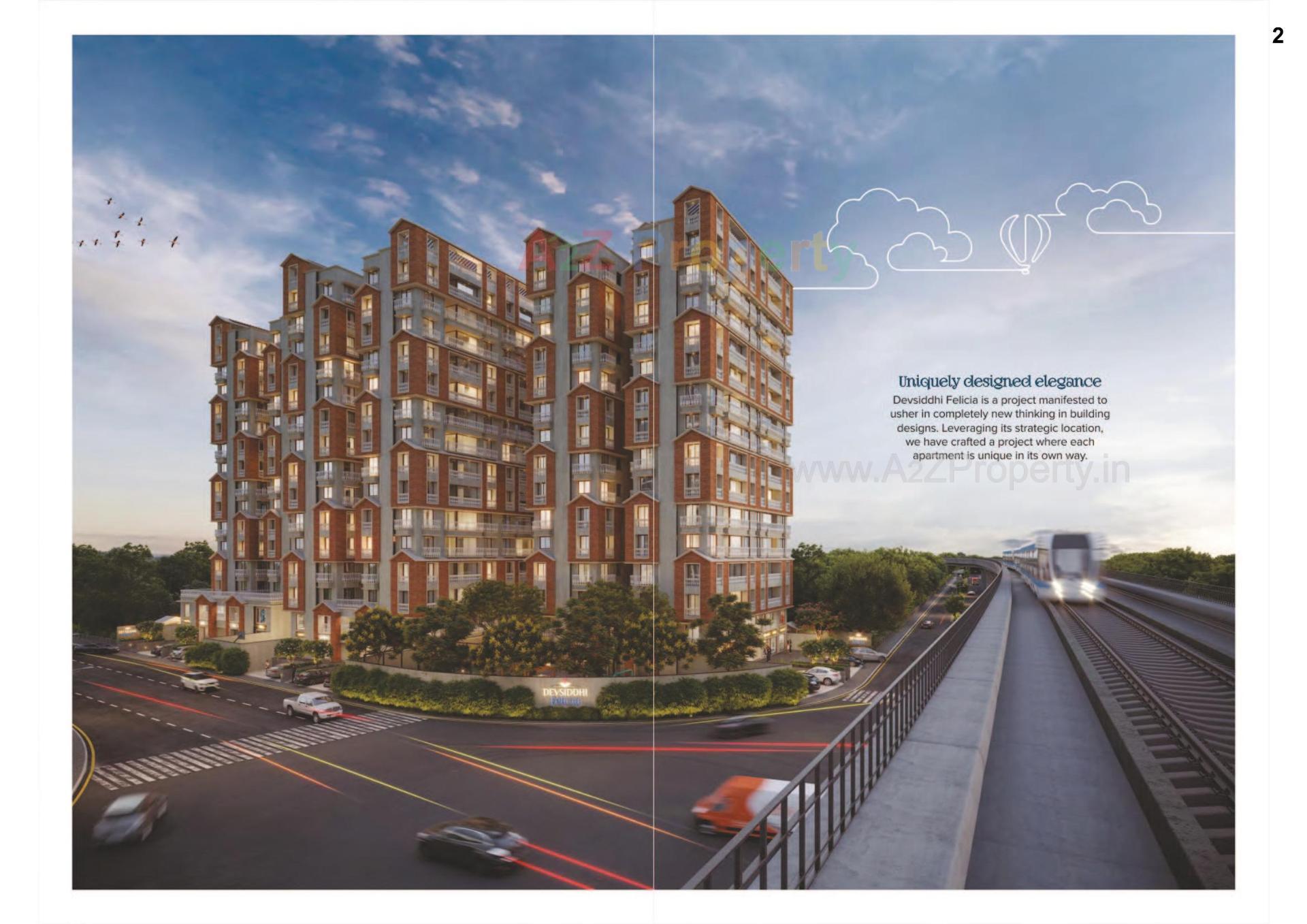 3D Elevation of real estate project Devsiddhi Felicia located at Randesan, Gandhinagar, Gujarat