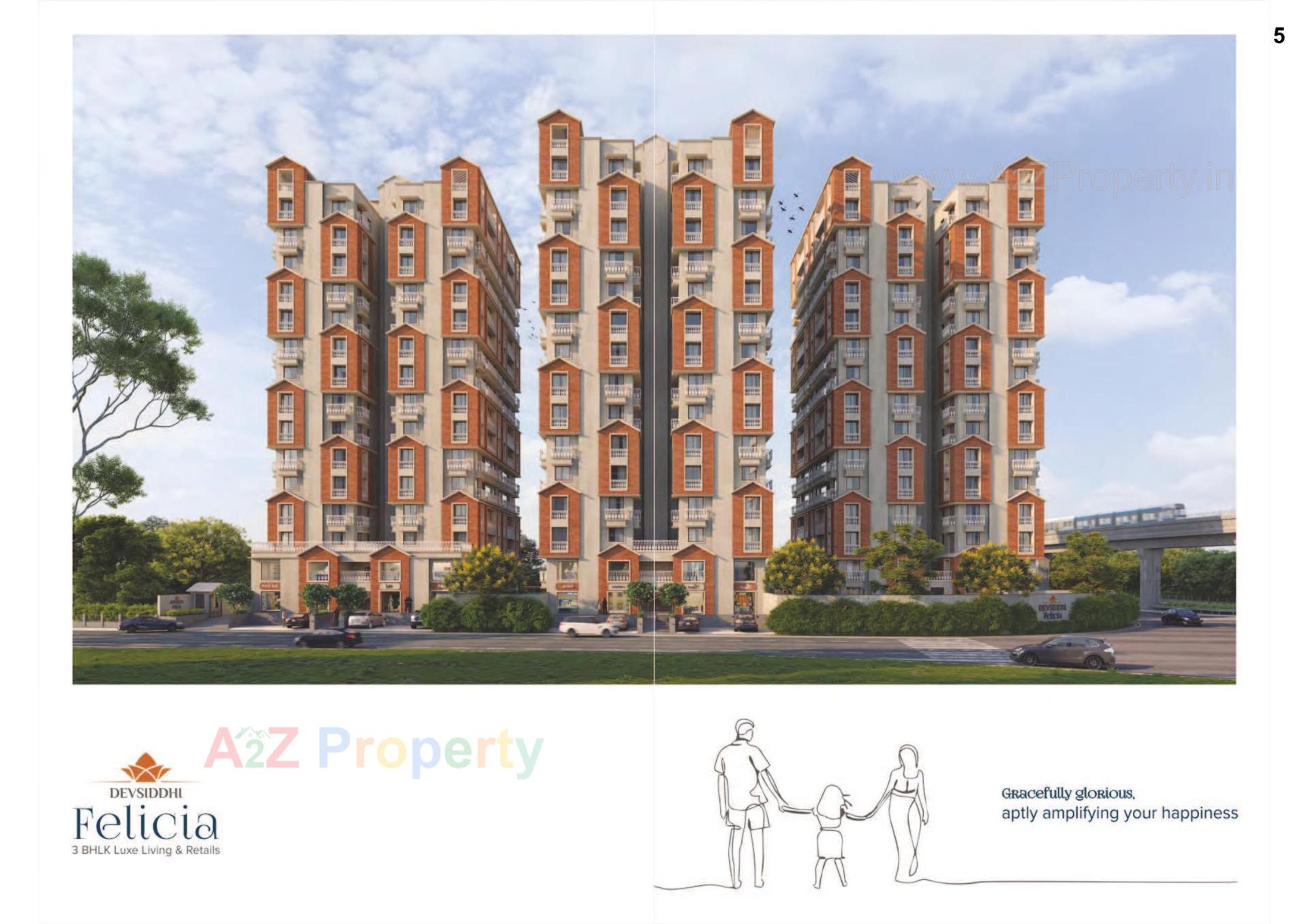 3D Elevation of real estate project Devsiddhi Felicia located at Randesan, Gandhinagar, Gujarat