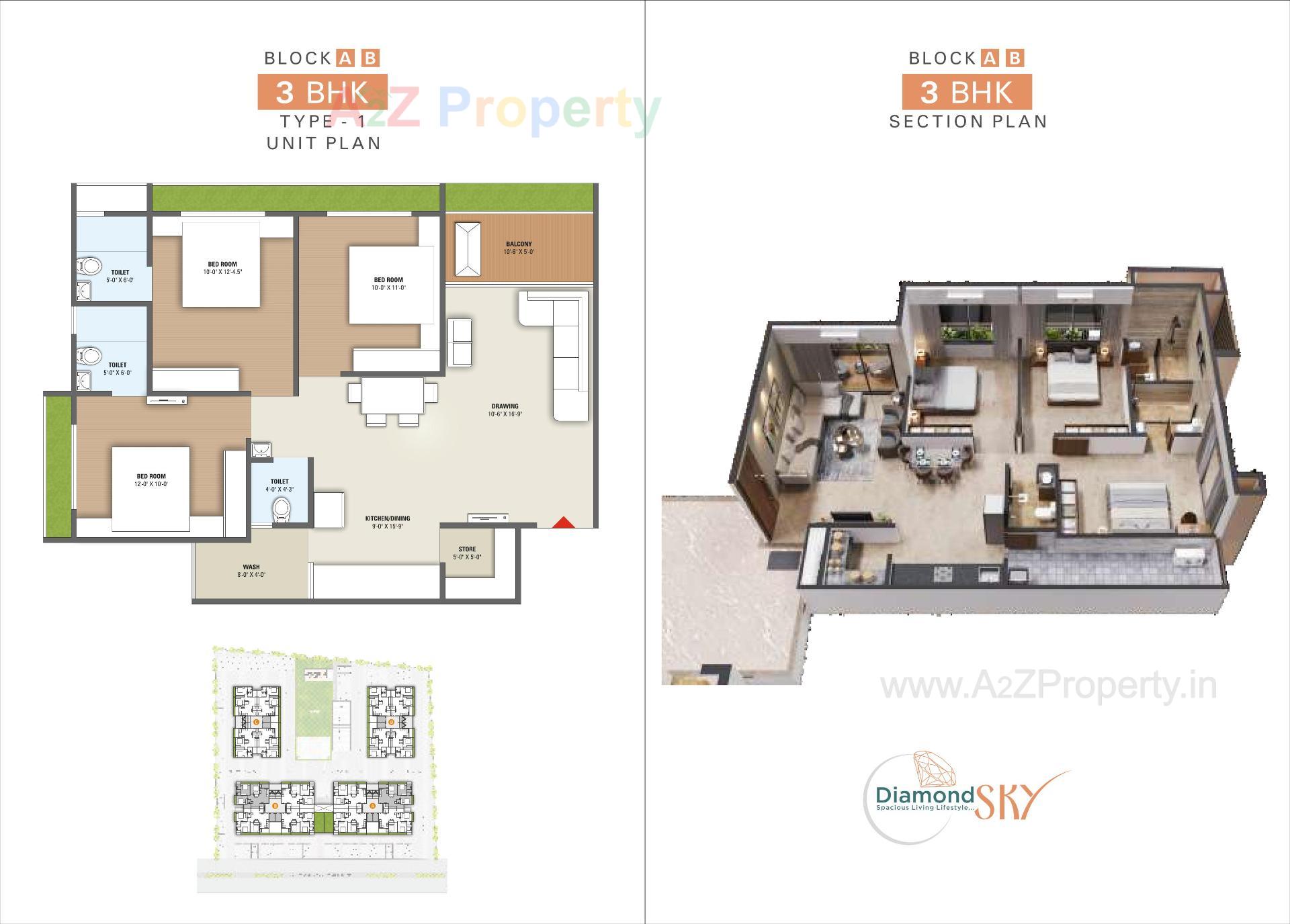 Layout of real estate project Diamond Sky located at Adalaj, Gandhinagar, Gujarat