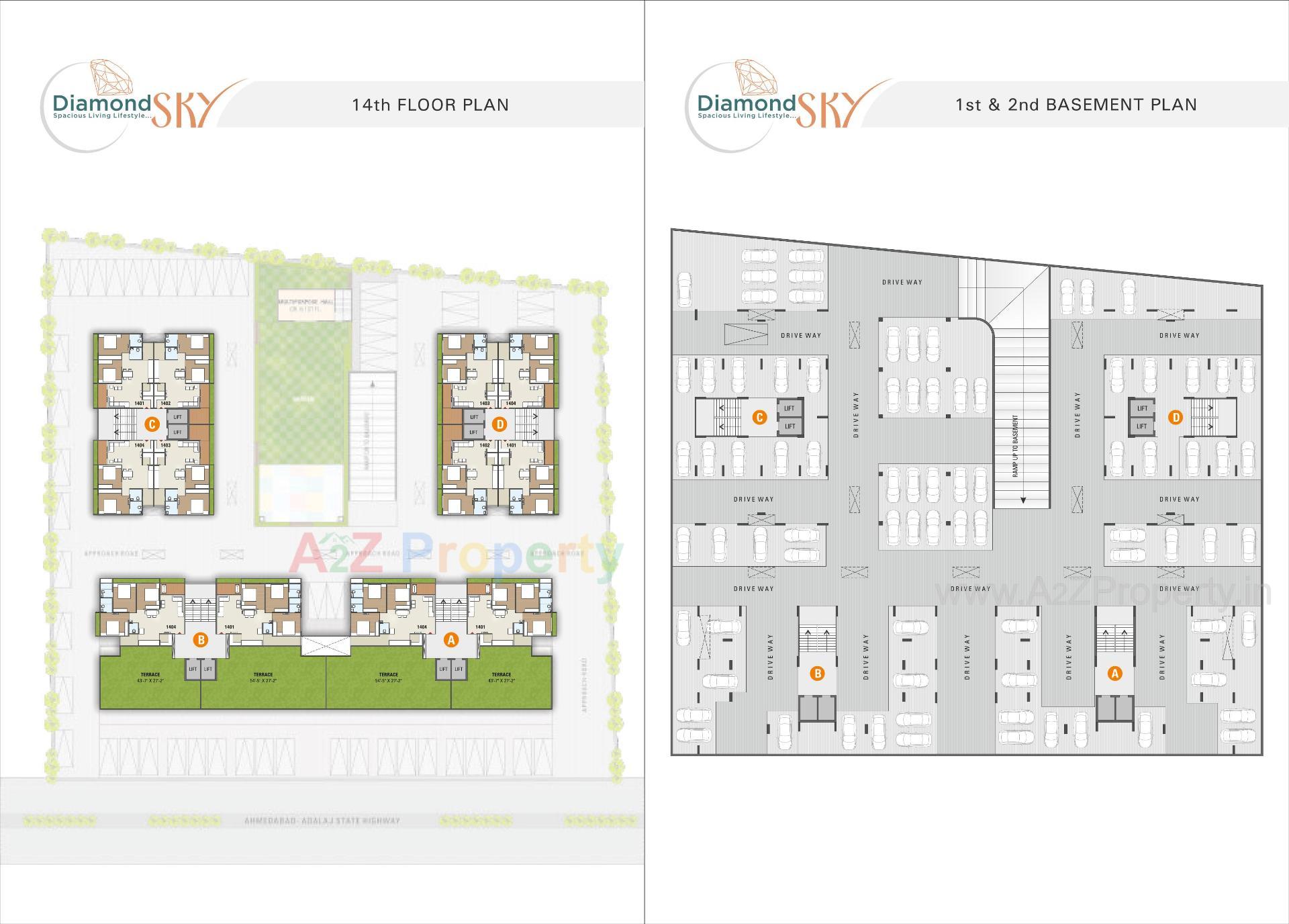 Layout of real estate project Diamond Sky located at Adalaj, Gandhinagar, Gujarat