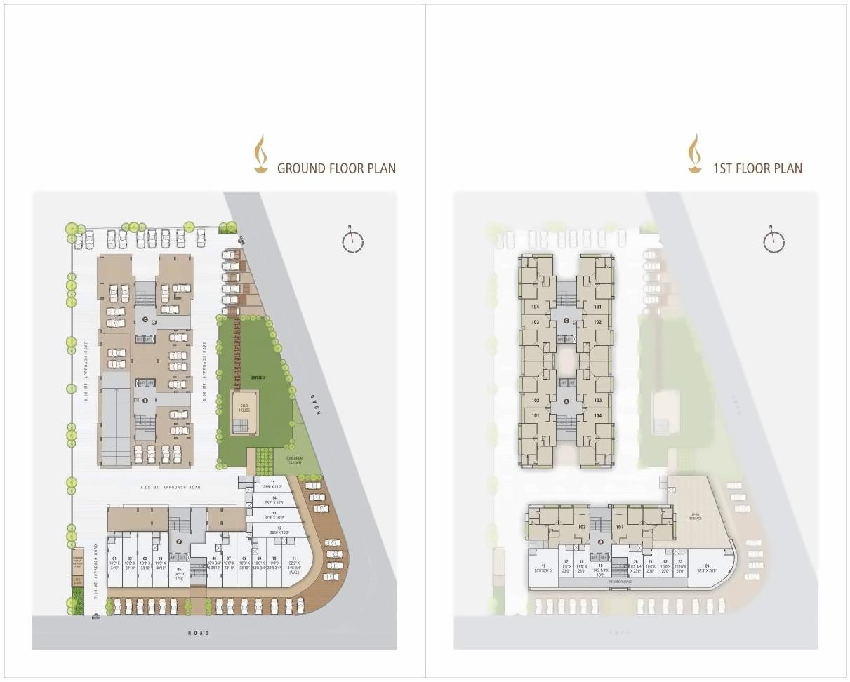 Layout of real estate project Diwali Blessings located at Khoraj, Gandhinagar, Gujarat