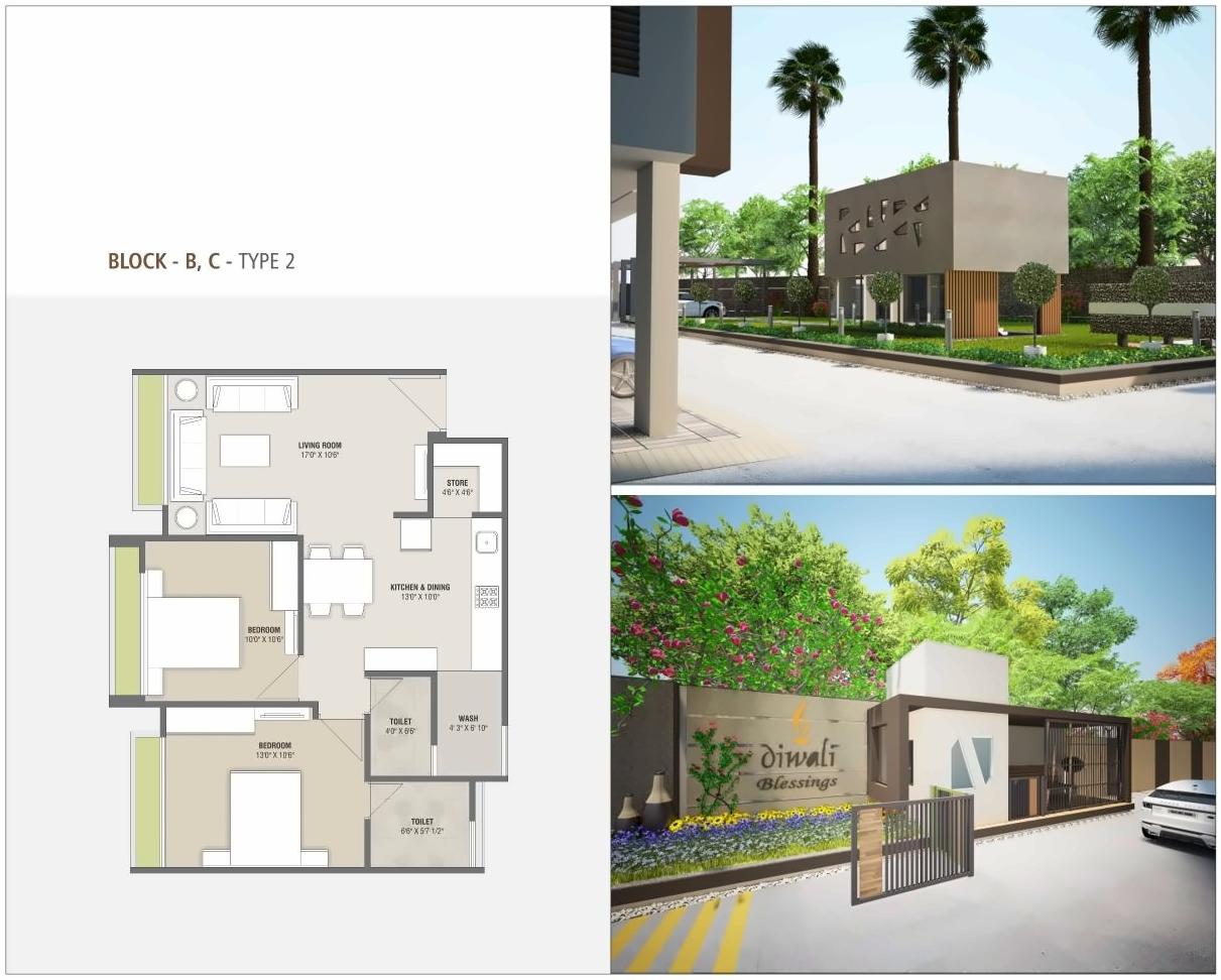 Layout of real estate project Diwali Blessings located at Khoraj, Gandhinagar, Gujarat