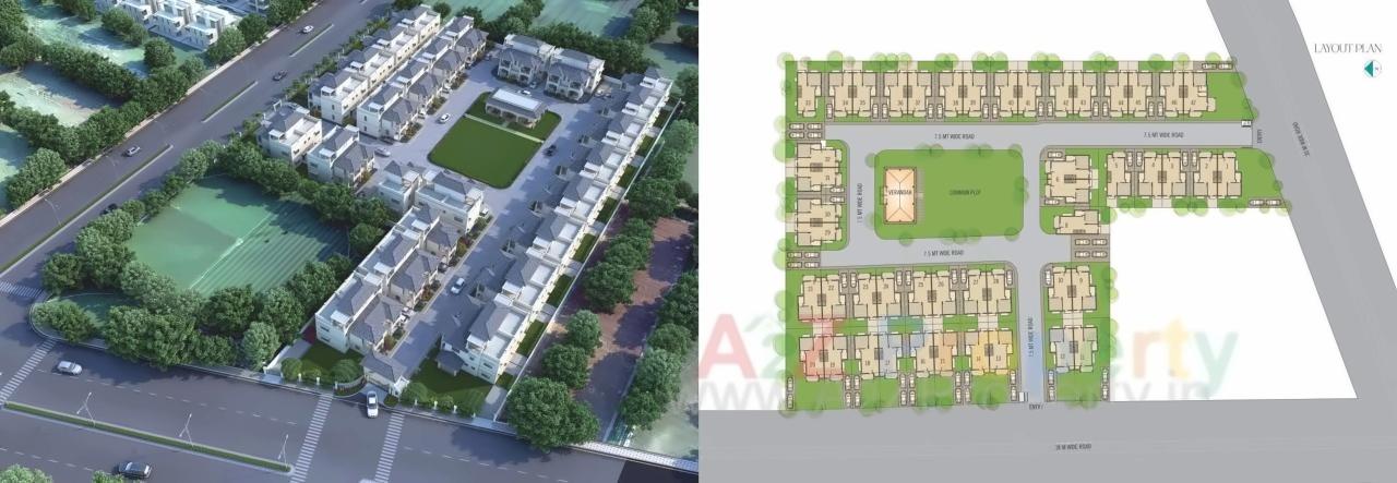 Layout of real estate project Dutt Villa located at Kalol, Gandhinagar, Gujarat
