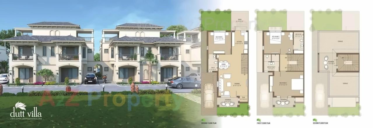 3D Elevation of real estate project Dutt Villa located at Kalol, Gandhinagar, Gujarat