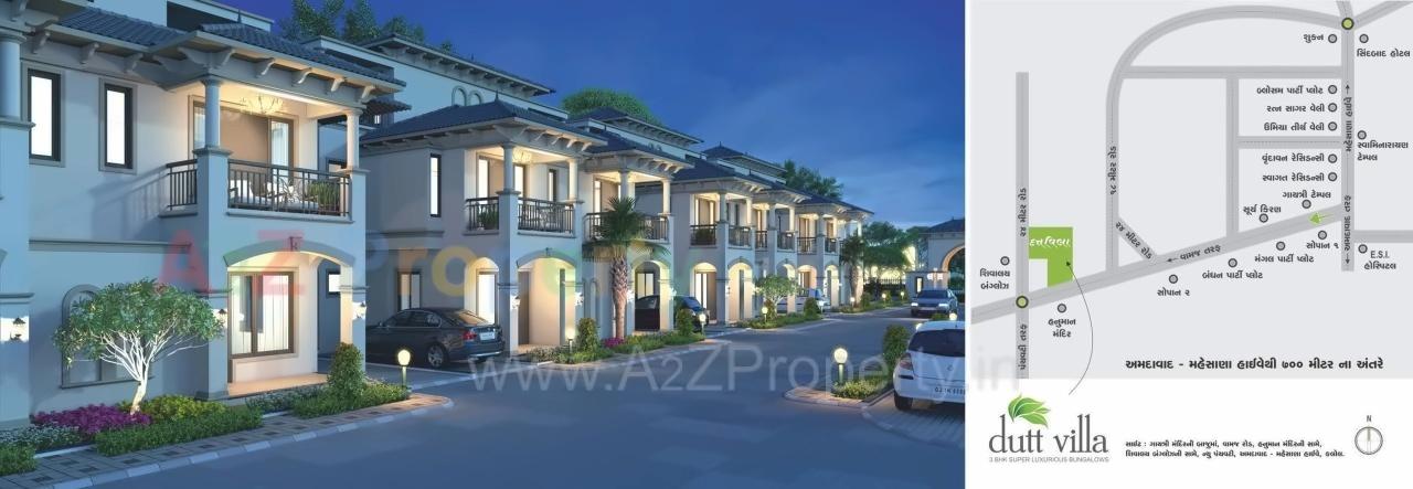 3D Elevation of real estate project Dutt Villa located at Kalol, Gandhinagar, Gujarat