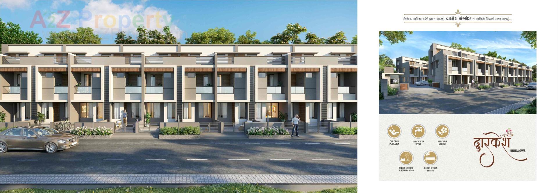 3D Elevation of real estate project Dwarkesh Bunglows located at Gandhinagar, Gandhinagar, Gujarat