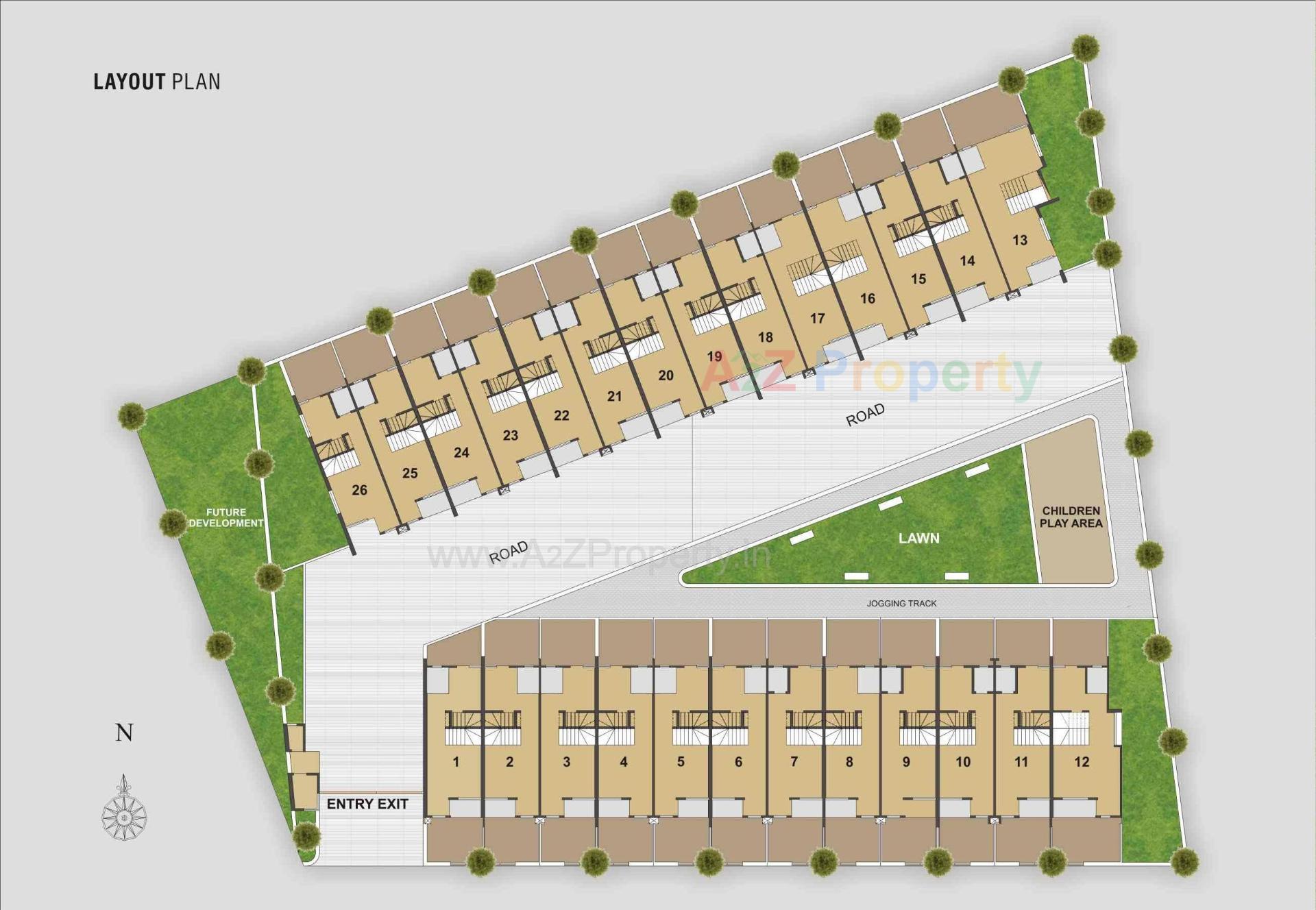 Layout of real estate project Dwarkesh Bunglows located at Gandhinagar, Gandhinagar, Gujarat