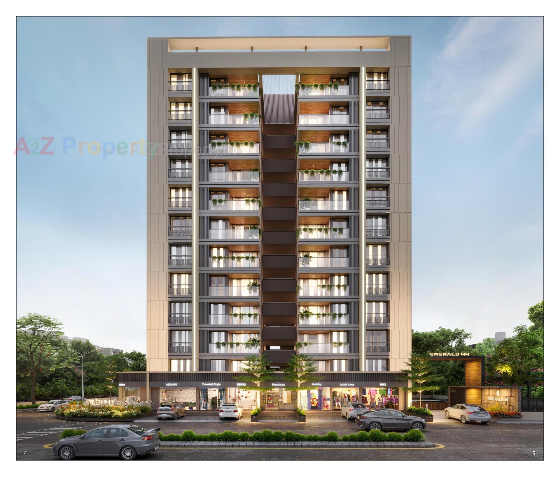 3D Elevation of real estate project Emerald located at Khoraj, Gandhinagar, Gujarat