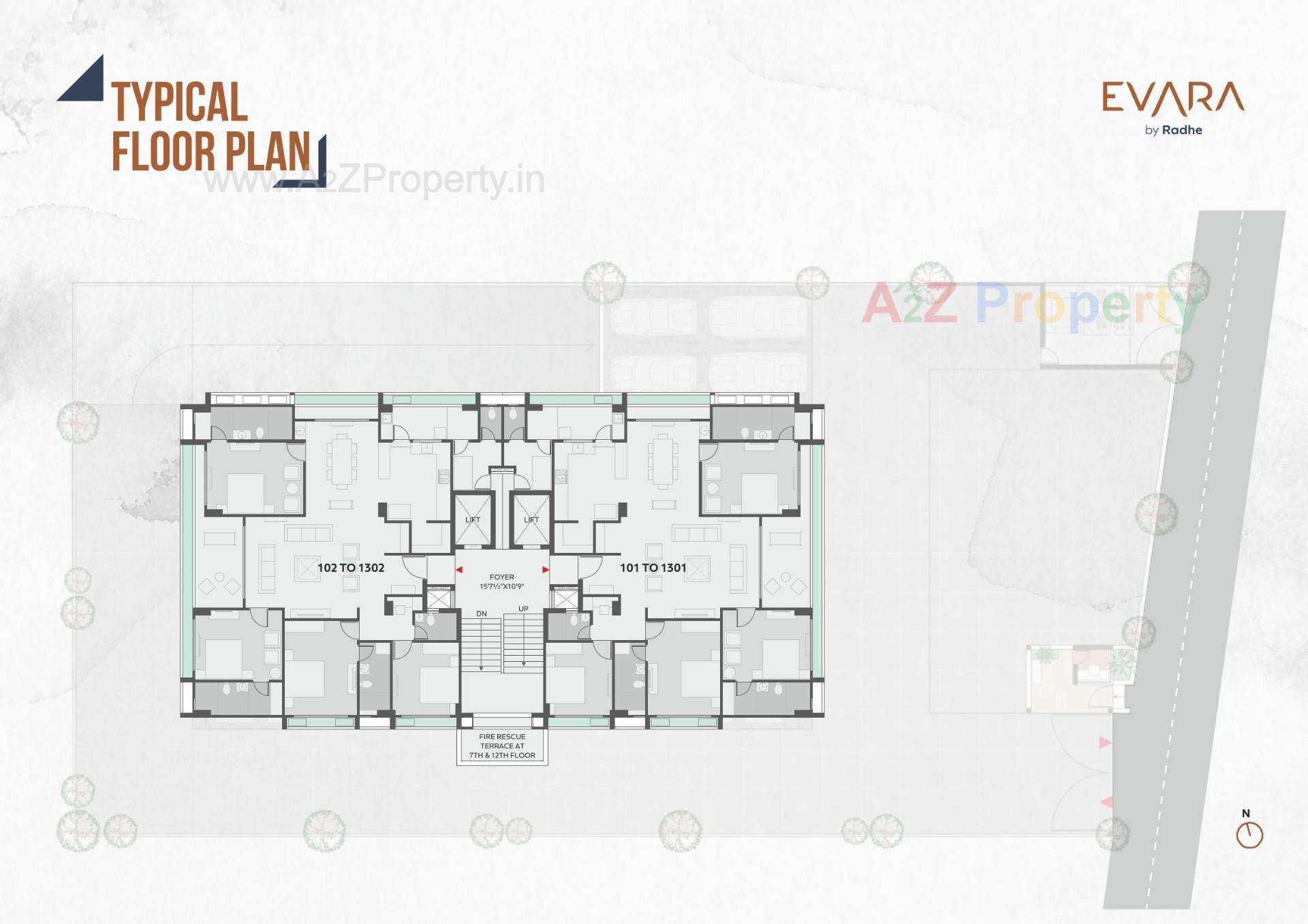 Layout of real estate project Evara By Radhe located at Koba, Gandhinagar, Gujarat