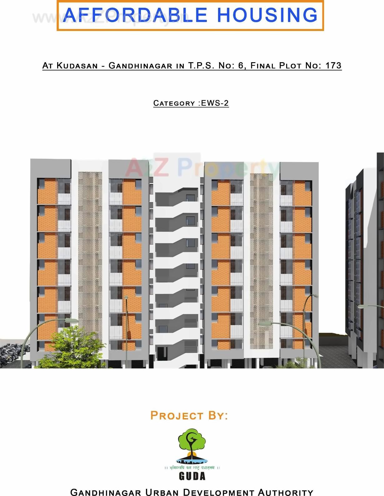 3D Elevation of real estate project Ews located at Kudasan, Gandhinagar, Gujarat
