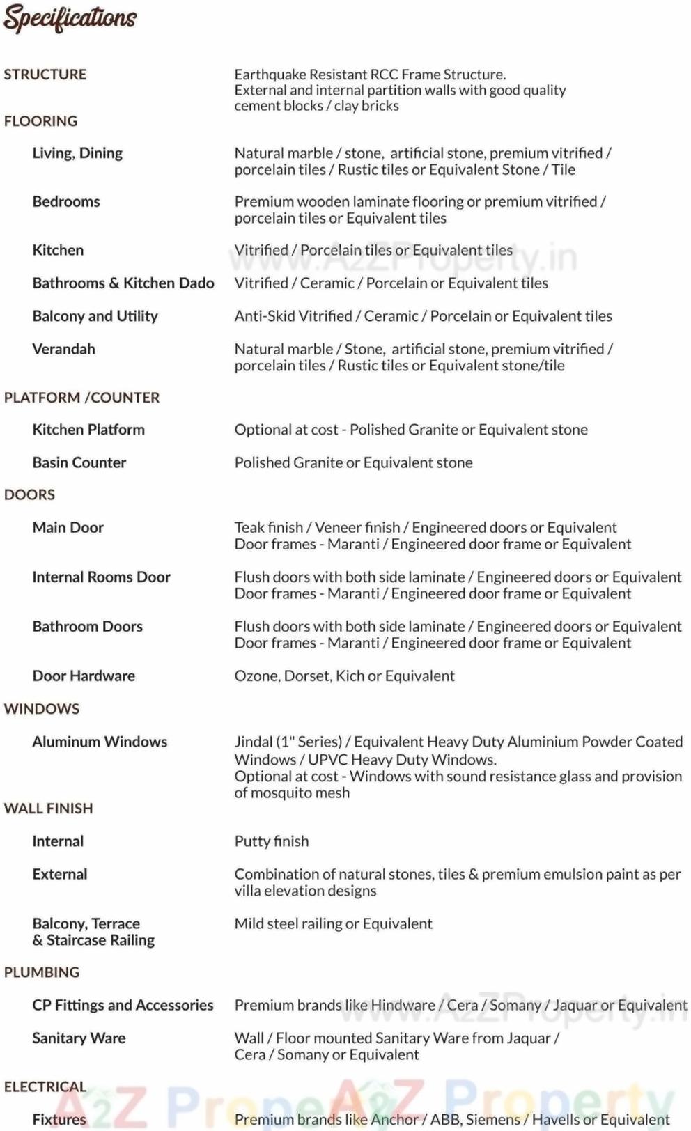 Project Specifications