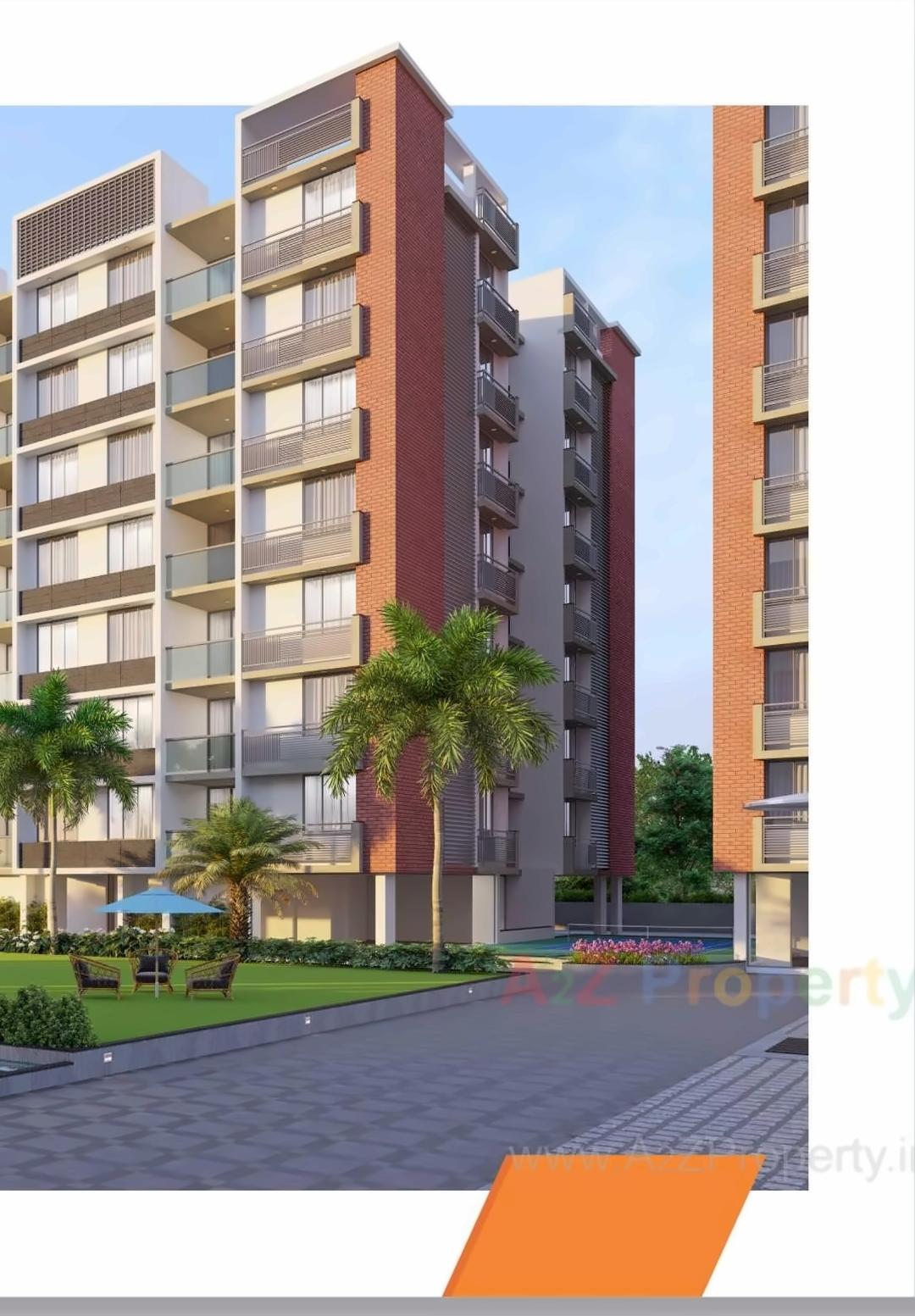 3D Elevation of real estate project Fortune Atlantis located at Kudasan, Gandhinagar, Gujarat