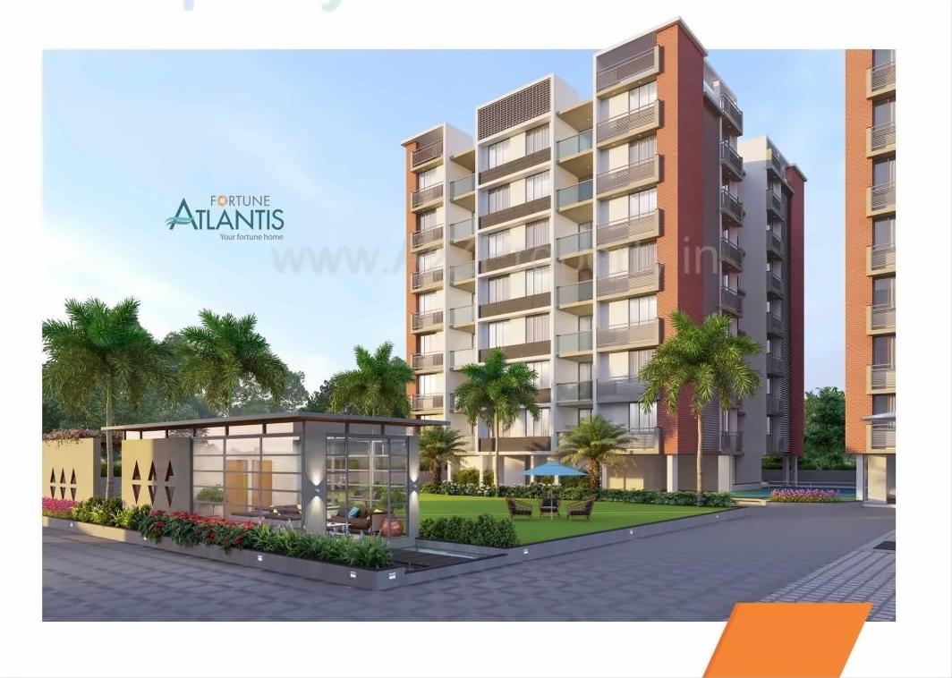 3D Elevation of real estate project Fortune Atlantis located at Kudasan, Gandhinagar, Gujarat