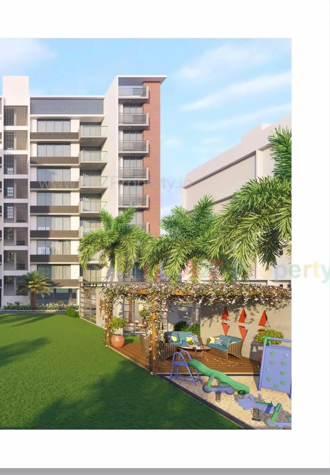 3D Elevation of real estate project Fortune Atlantis located at Kudasan, Gandhinagar, Gujarat